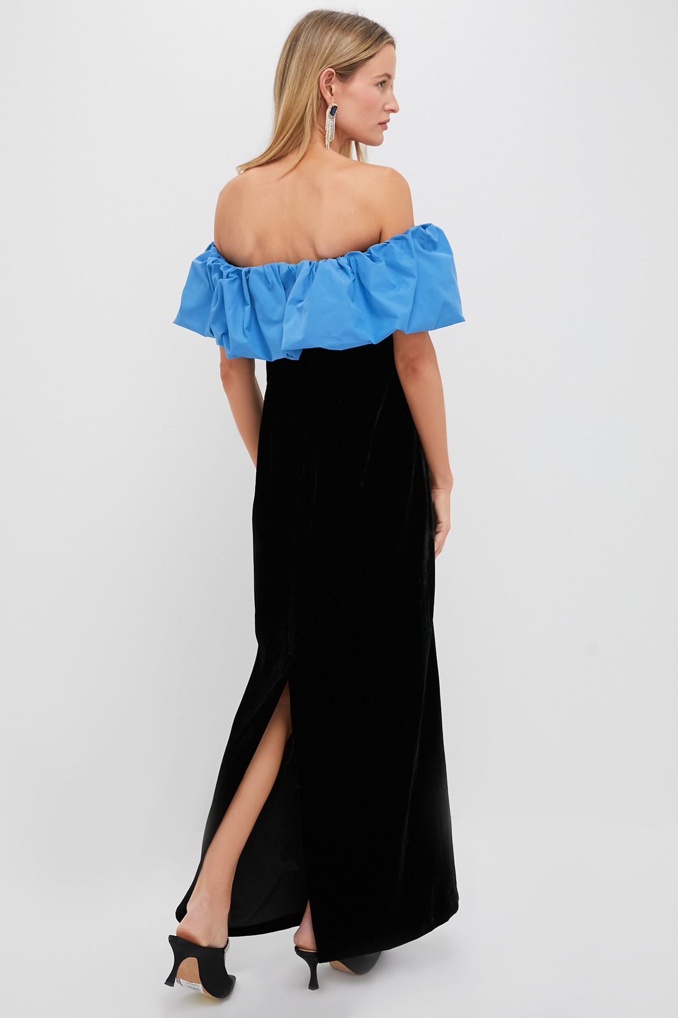 Zanzibar Blue and Black Velvet Artemis Dress-Get Girly