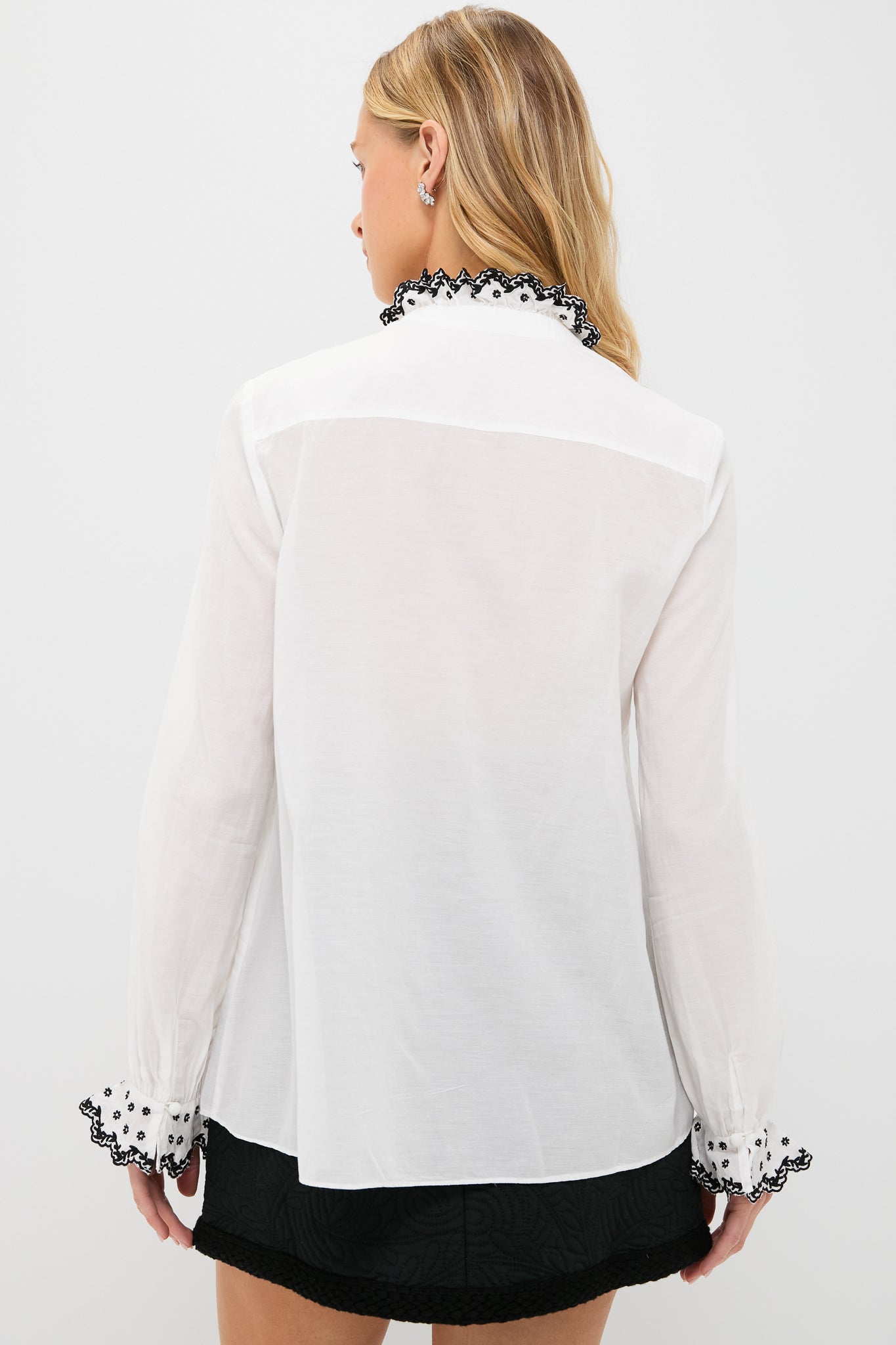 White Embroidered Isla Shirt-Get Girly