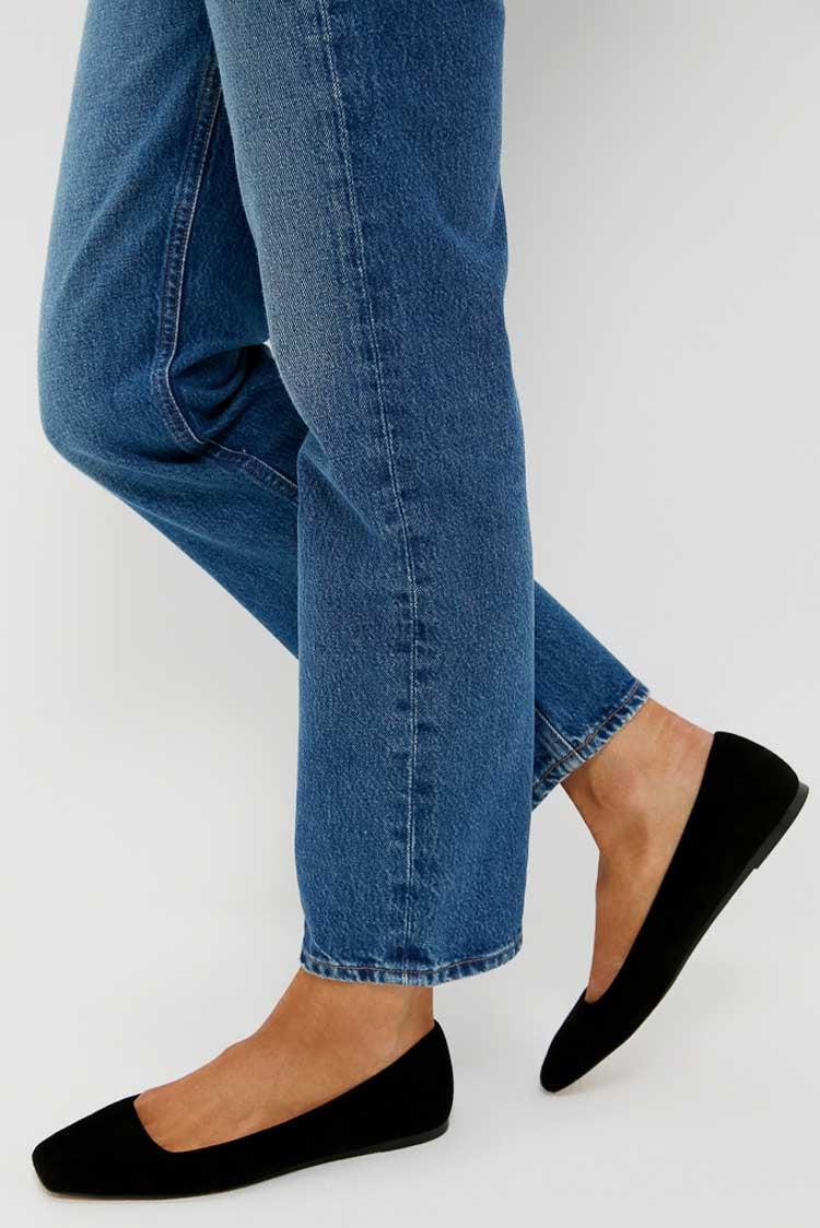 Black Suede Nadia Flats-Get Girly