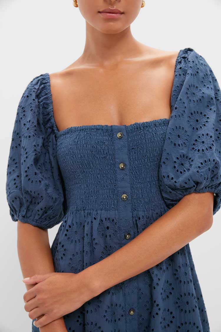 Blue Indigo Eyelet Santiago 4 Maxi Dress-Get Girly