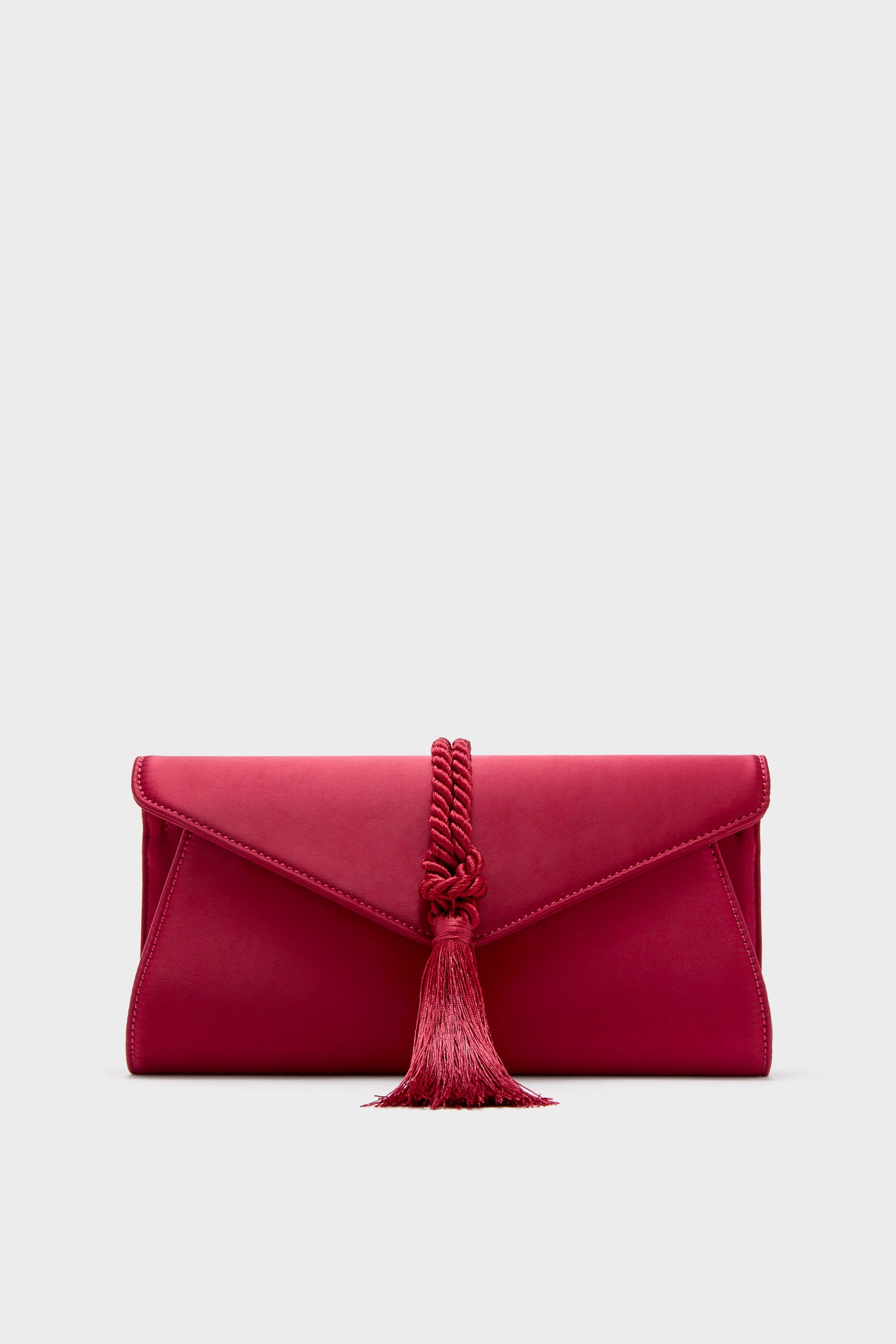 Cranberry Satin Gabrielle Clutch-Get Girly
