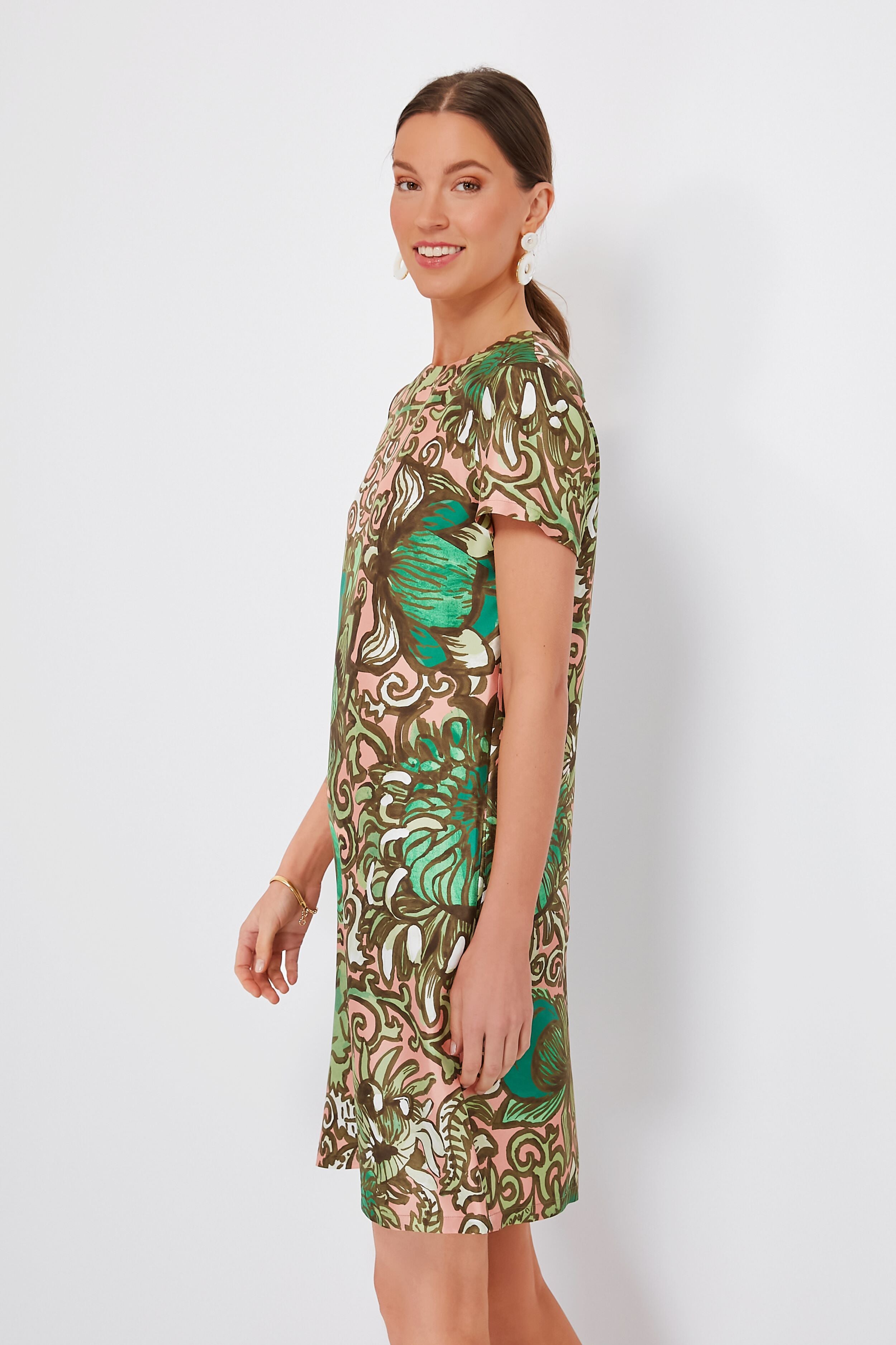 Anemone Pink Mini Swing Dress-Get Girly