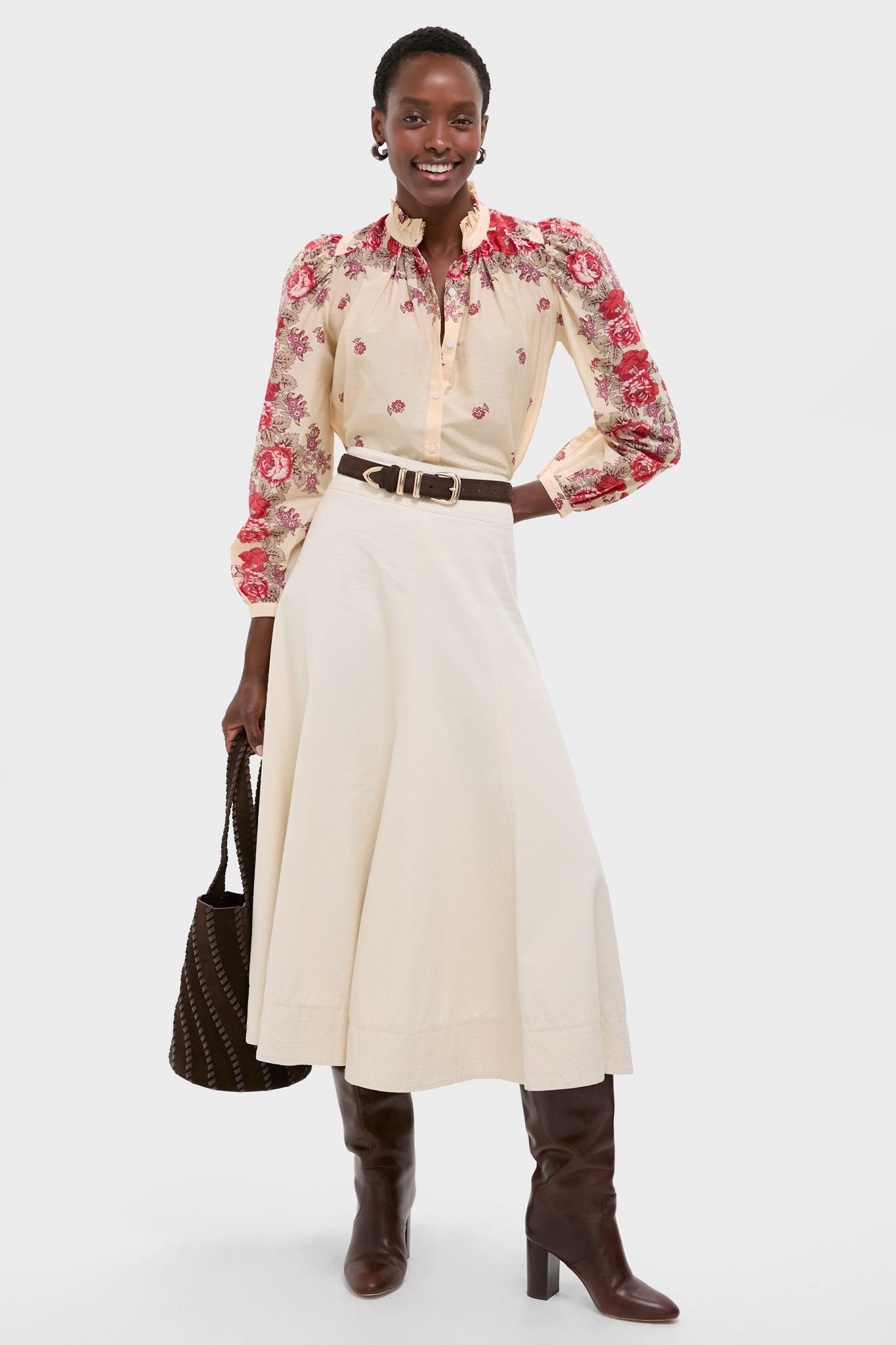 White Rosebush Annabel Shirt-Get Girly