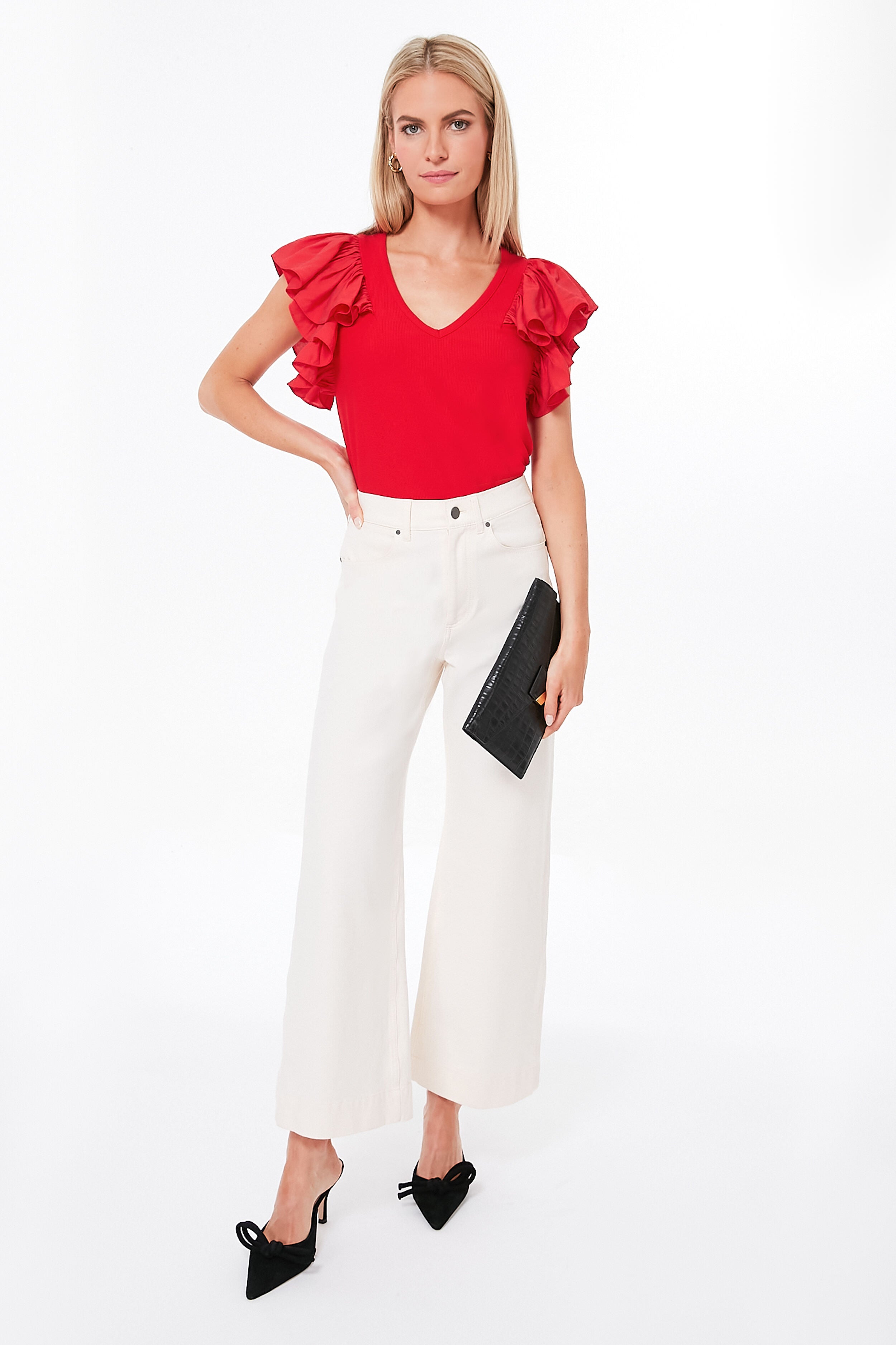 Black Croc London Clutch-Get Girly