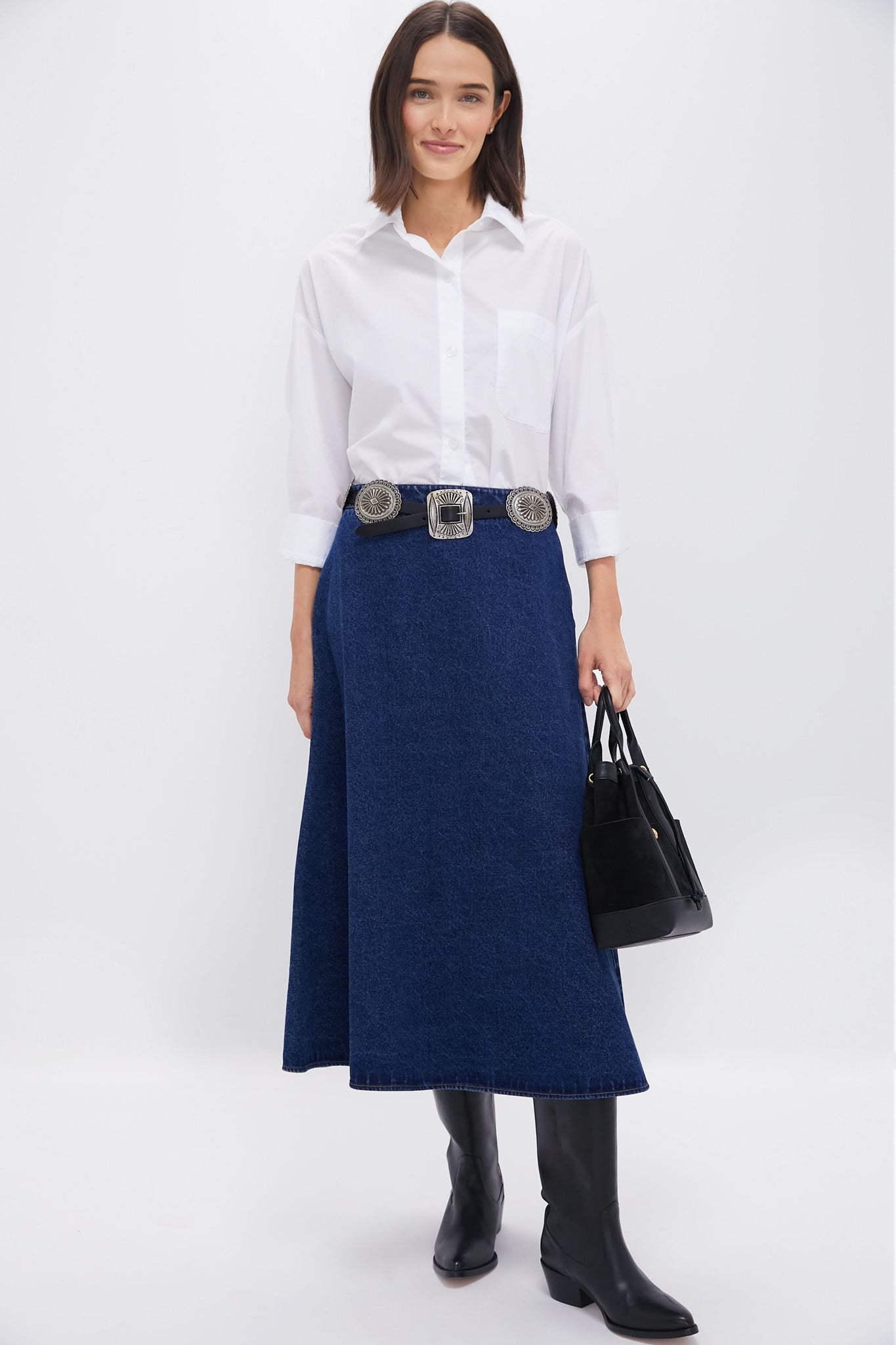 Black Distressed Leather Belt-Get Girly