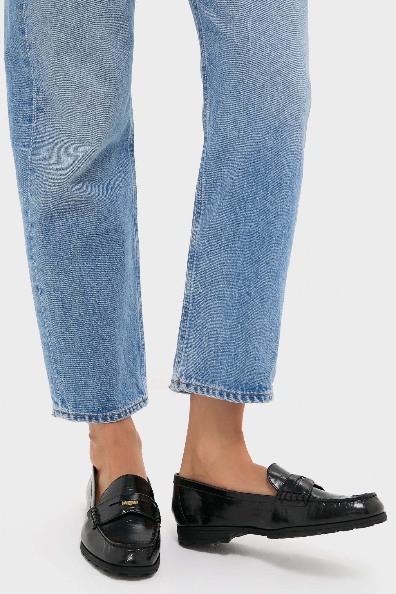 Black Penny Lug Loafers-Get Girly