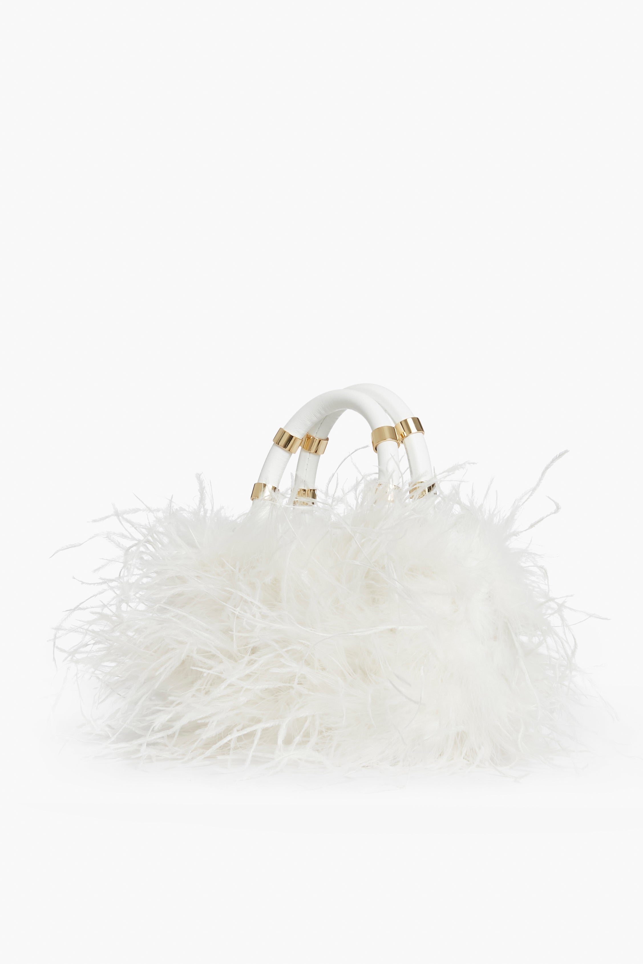 White Emily Feather Bag-Get Girly