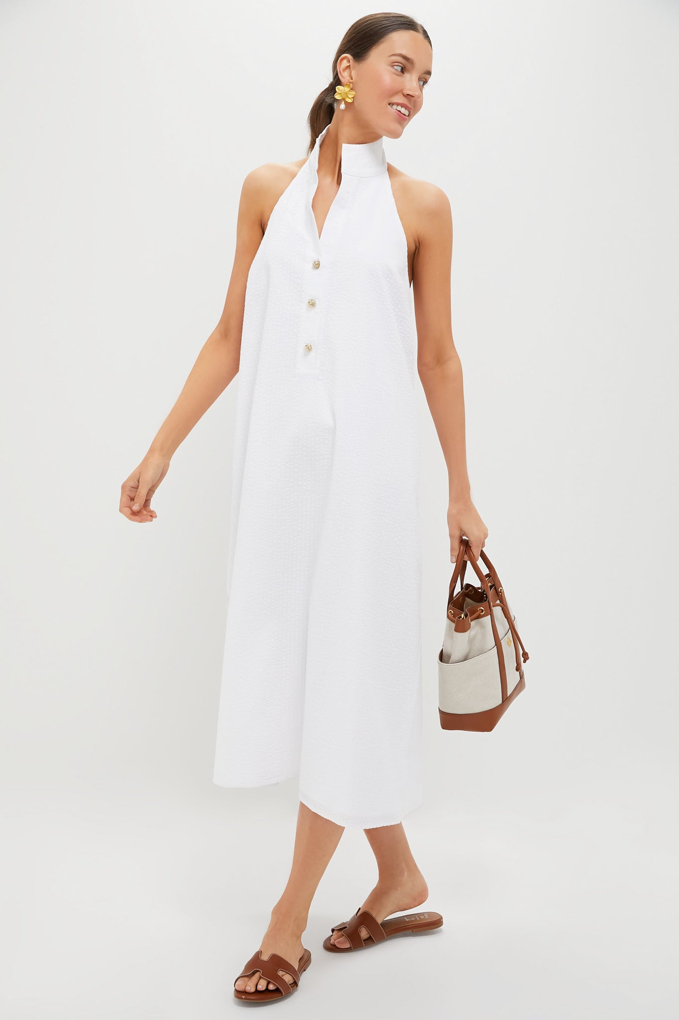 White Seersucker Jagger Dress-Get Girly