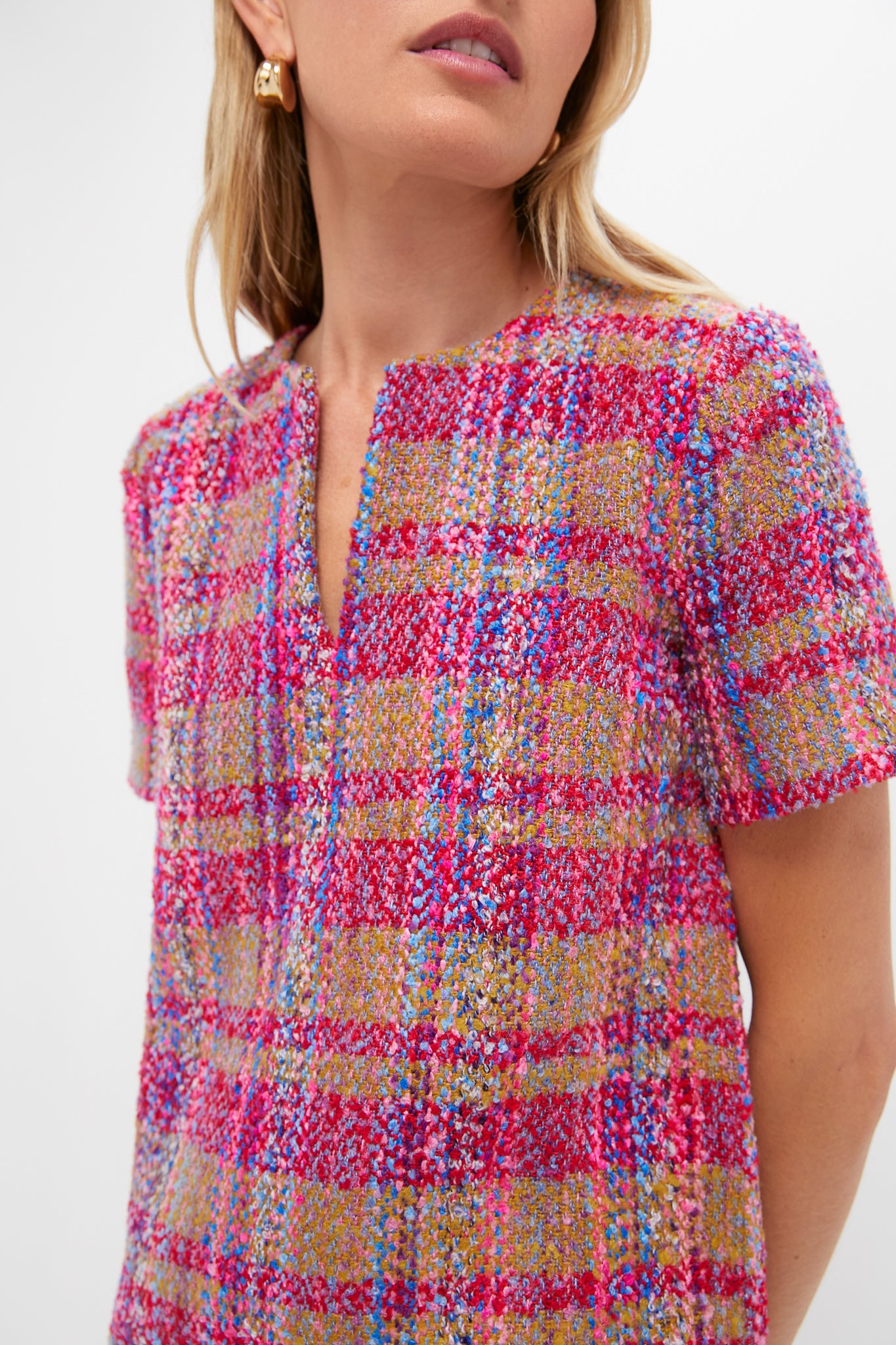 Pink Multi Tweed Eadie Mini Dress-Get Girly