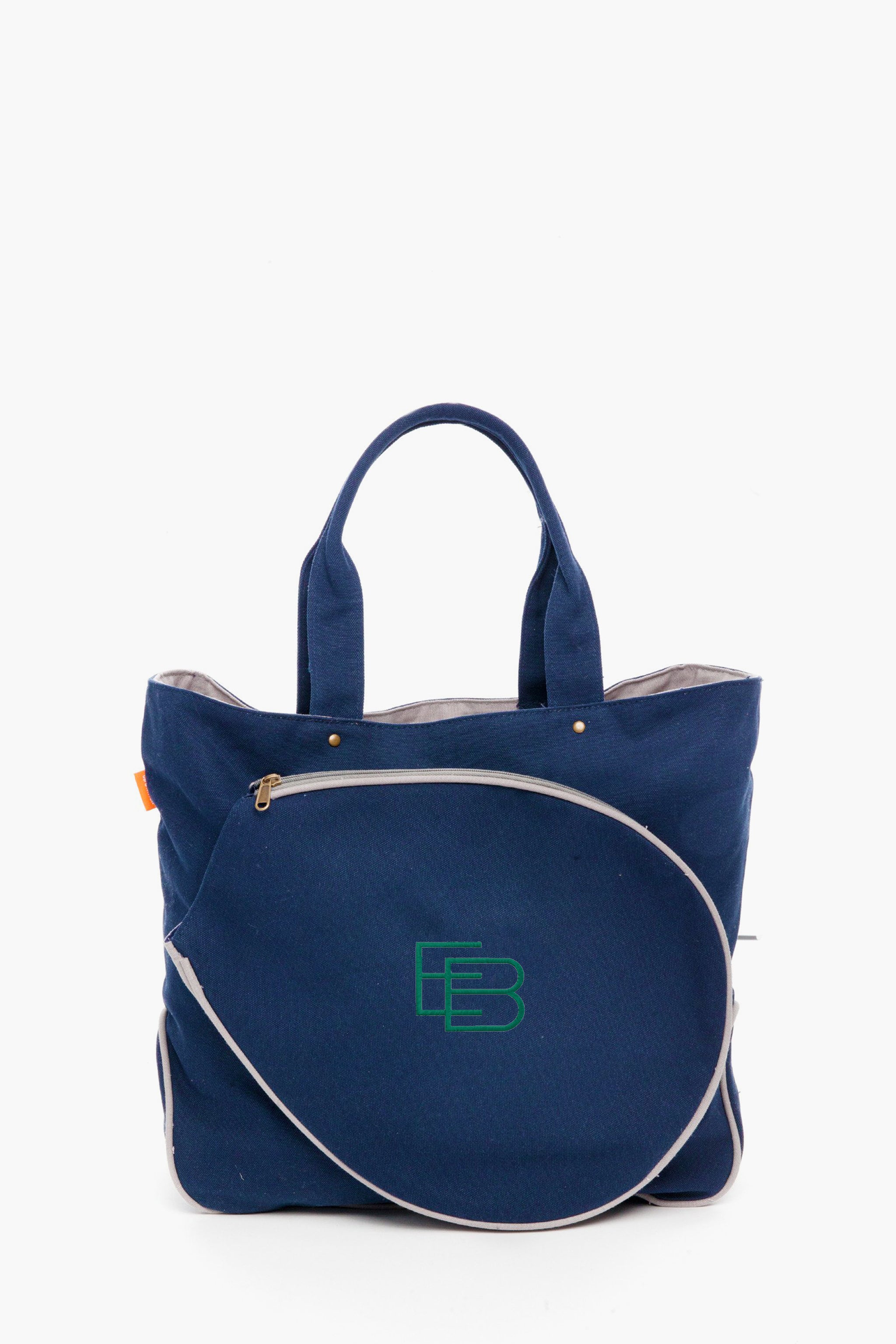 Navy Monogrammed Tennis Tote-Get Girly