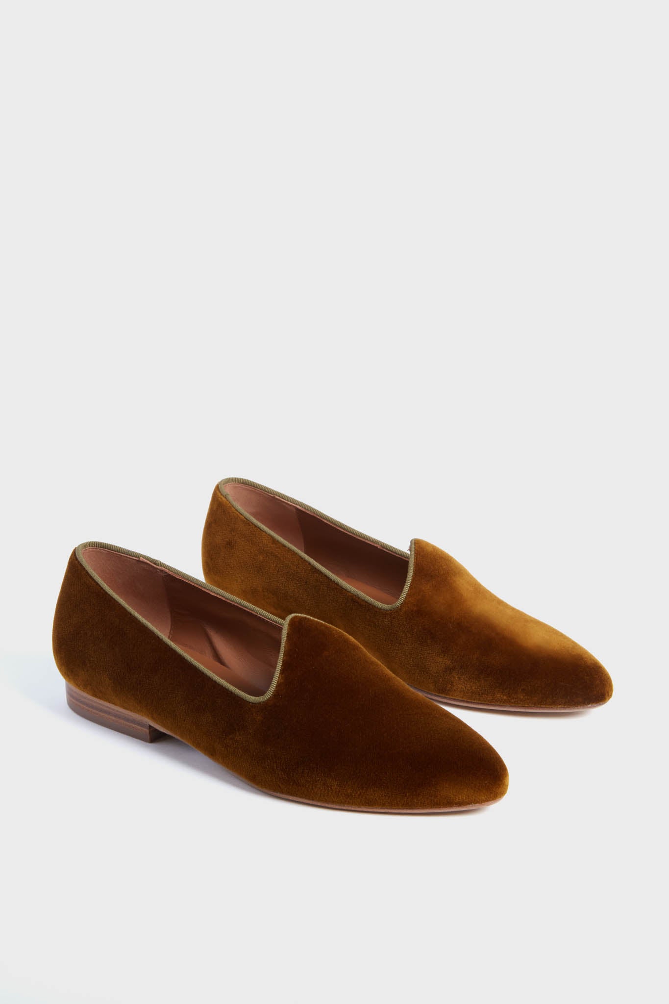Tobacco Velvet Venetian Slippers-Get Girly