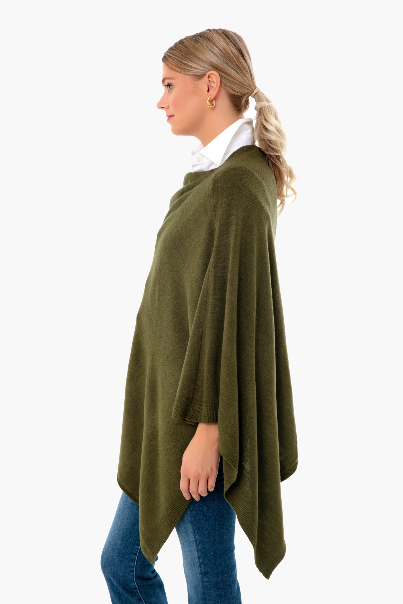 Army Green Monterey Poncho-Get Girly
