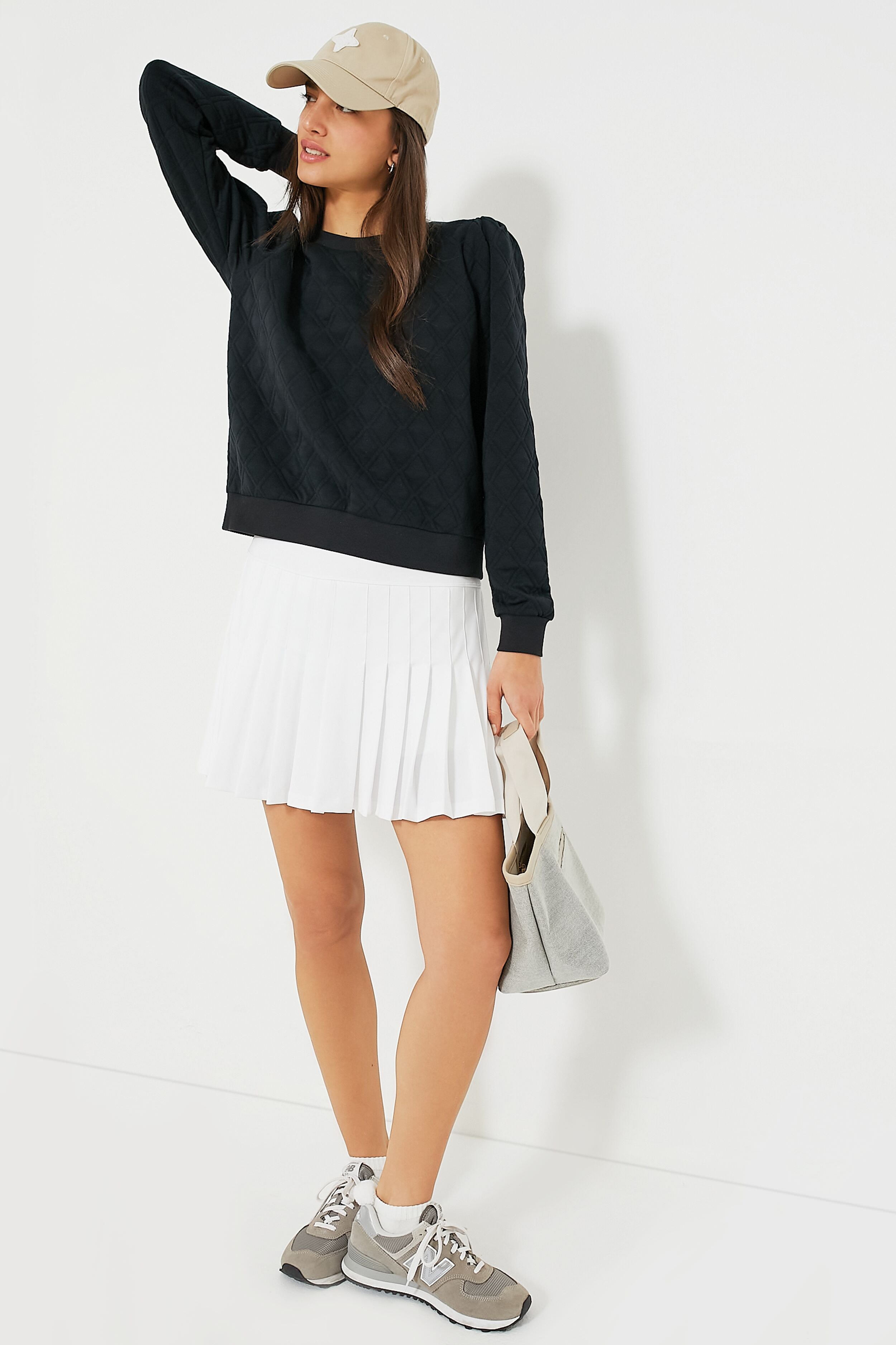 Black Puff Sleeve Campbell Pullover-Get Girly