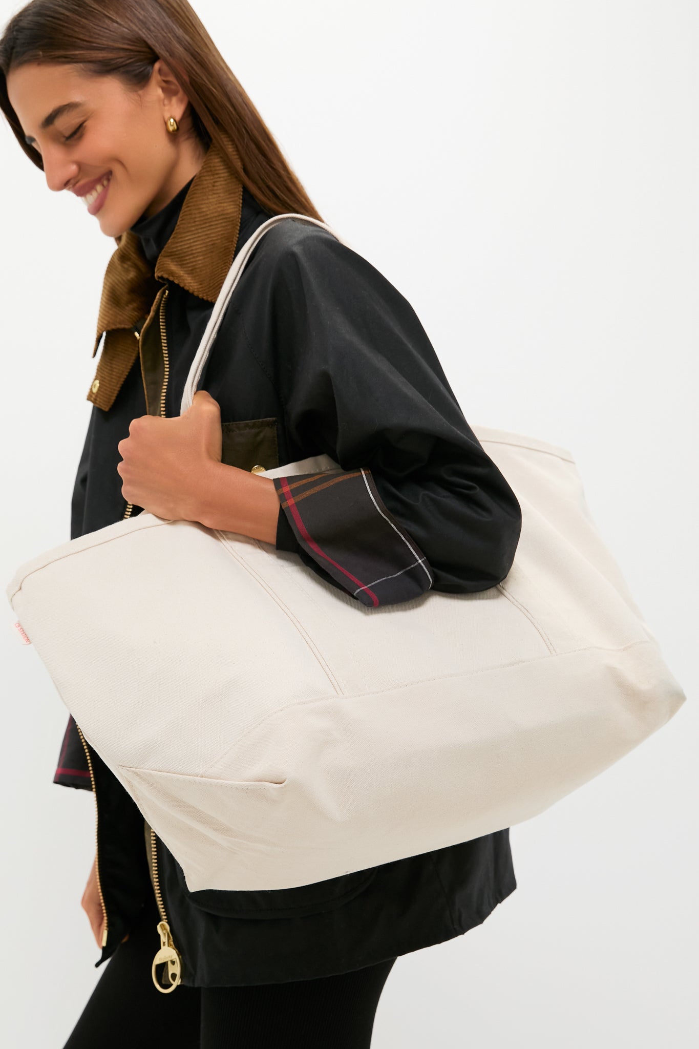 Natural Large Canvas Tote-Get Girly