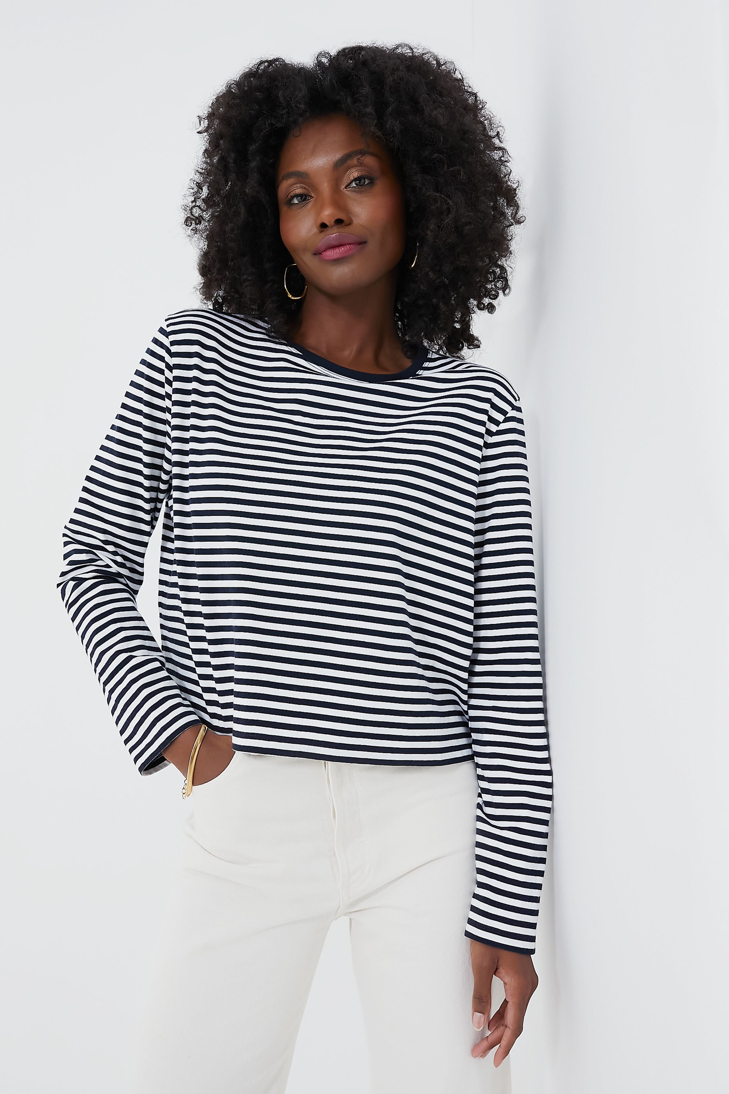 The Navy and White Venice Tee-Get Girly