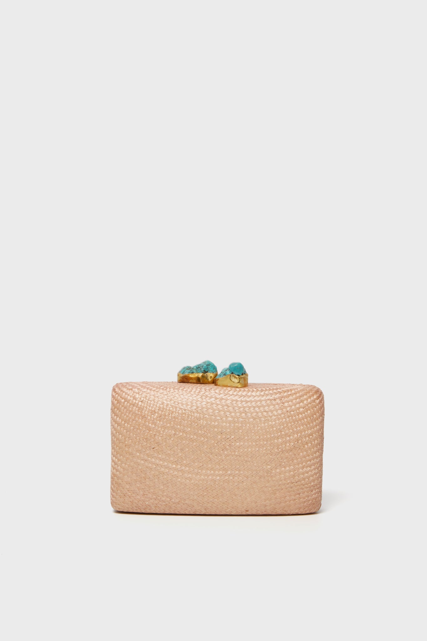 Toast Jen Straw Clutch with Turquoise Stones-Get Girly
