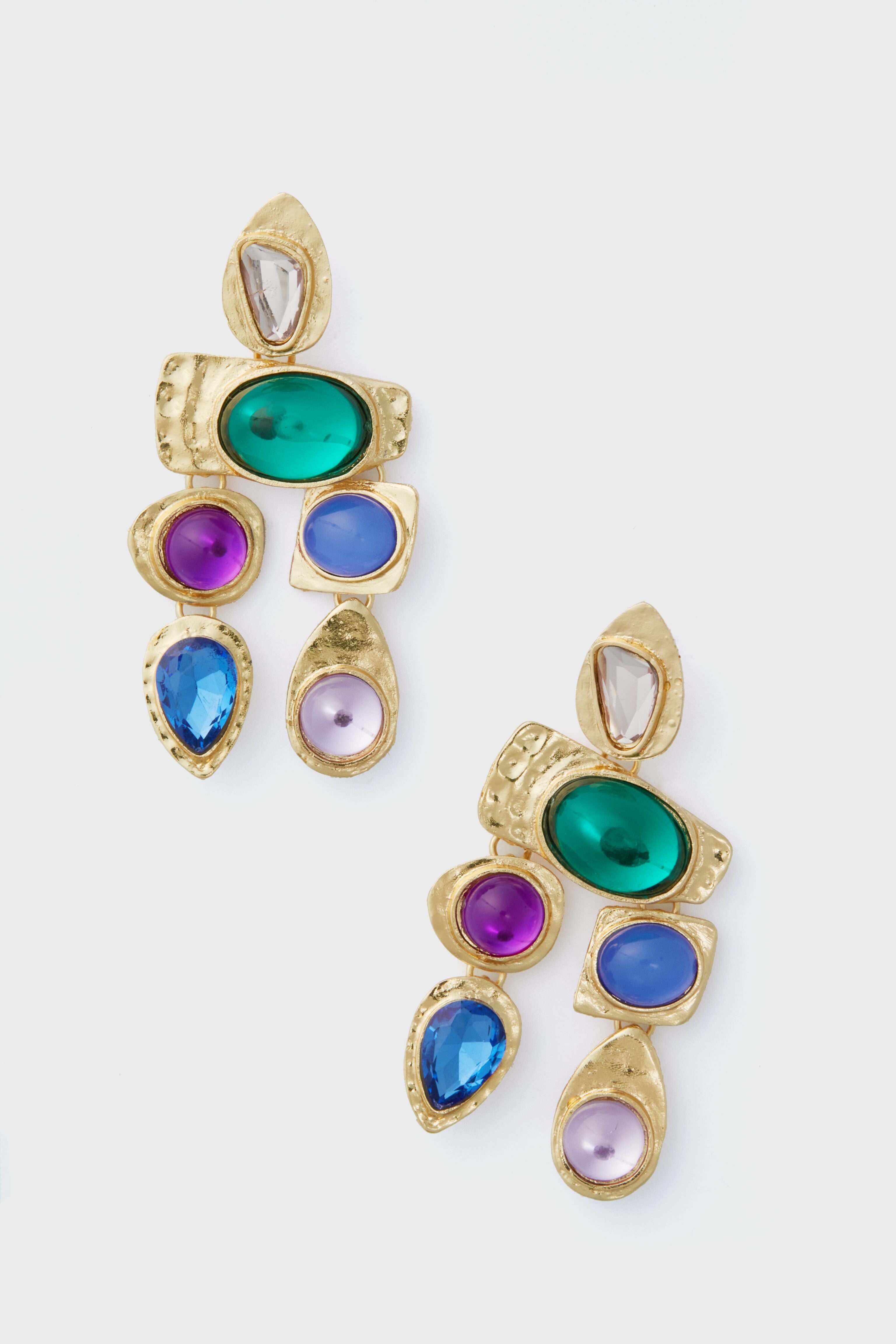 Jewel Multi Stone Earrings-Get Girly