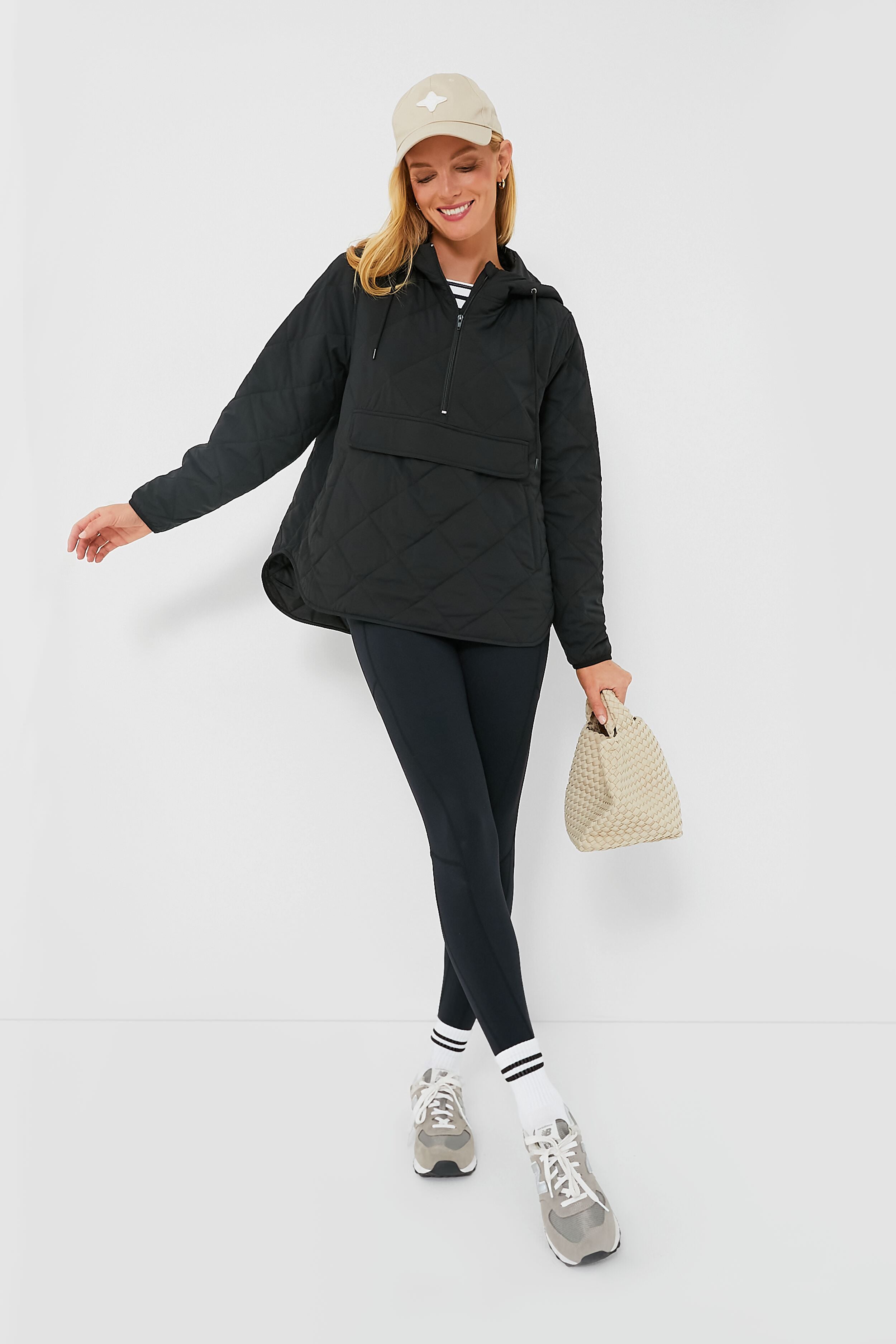 Black Quilted Bennett Pullover-Get Girly