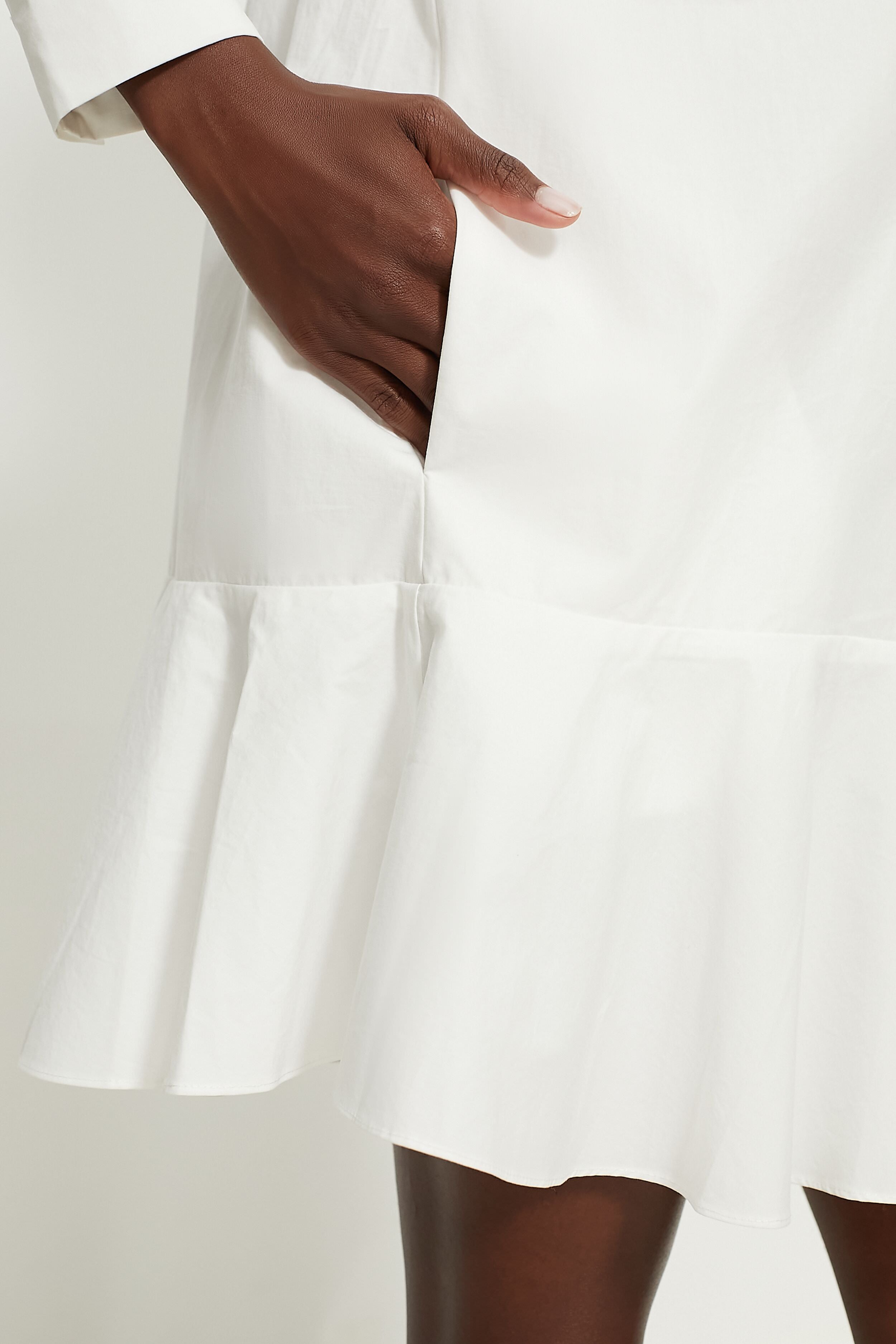 White Cotton Poplin Callahan Shirt Dress-Get Girly
