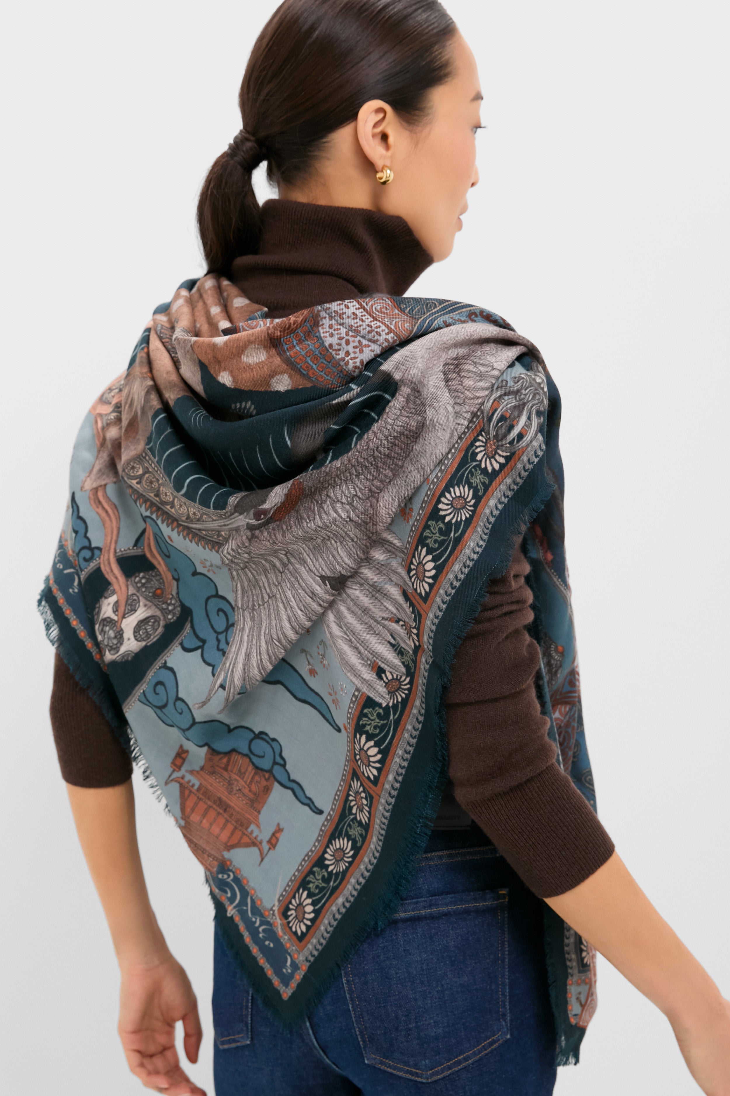 The Storm Steel Song Deer Large 135 cm Scarf-Get Girly