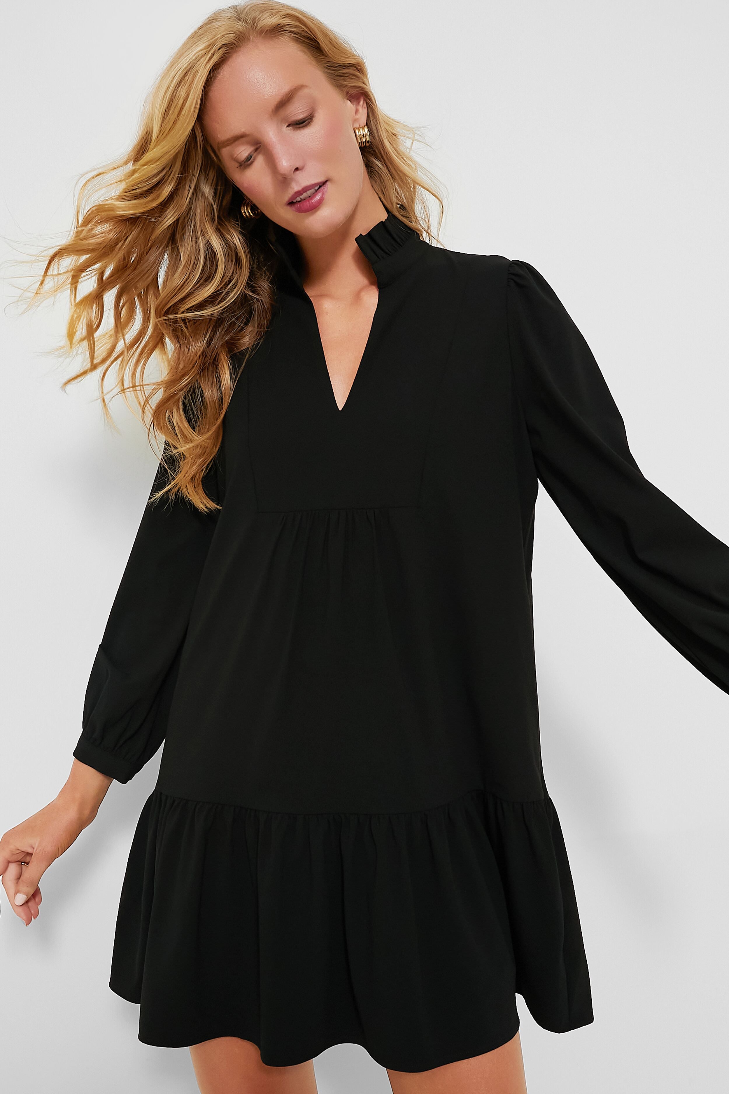 Black Crepe Palmerston Dress-Get Girly