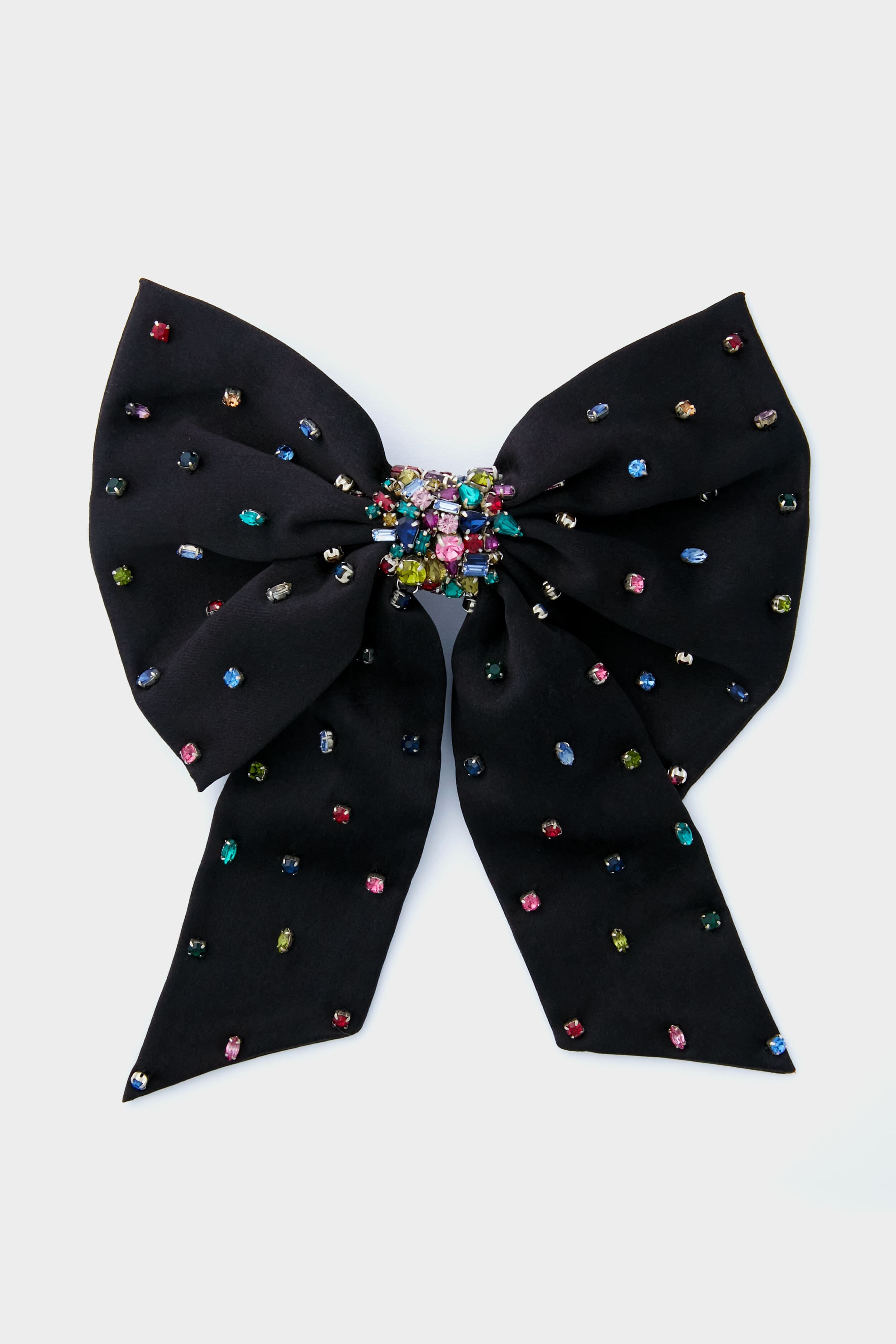 Black Grace Crystal Bow Hairclip-Get Girly