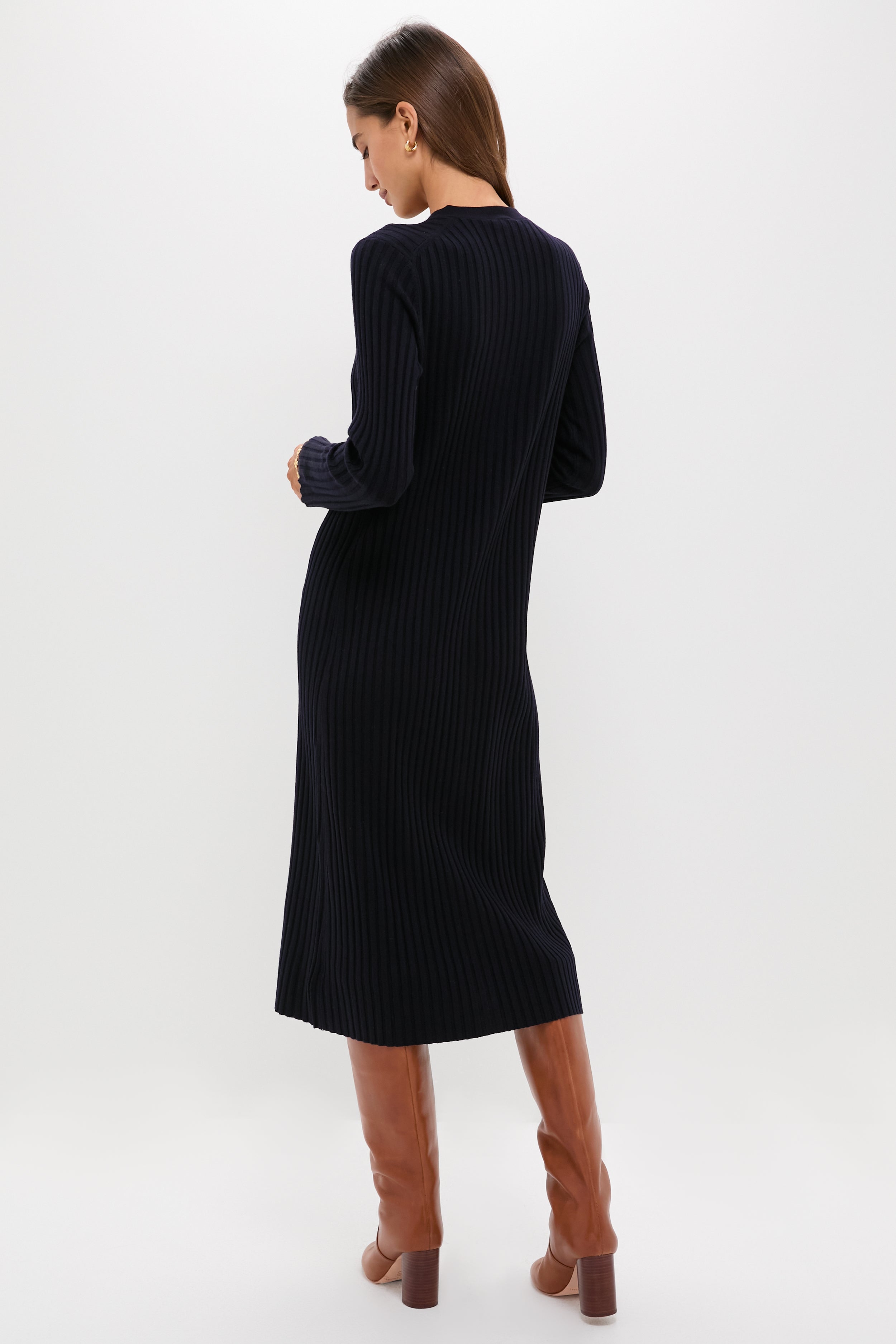 Navy Callum Sweater Dress-Get Girly