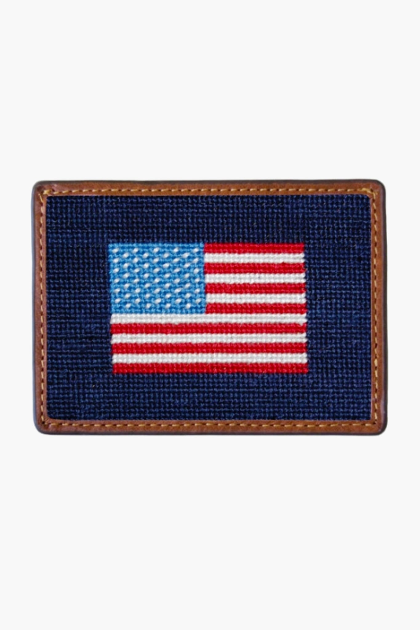 American Flag Needlepoint Credit Card Wallet-Get Girly