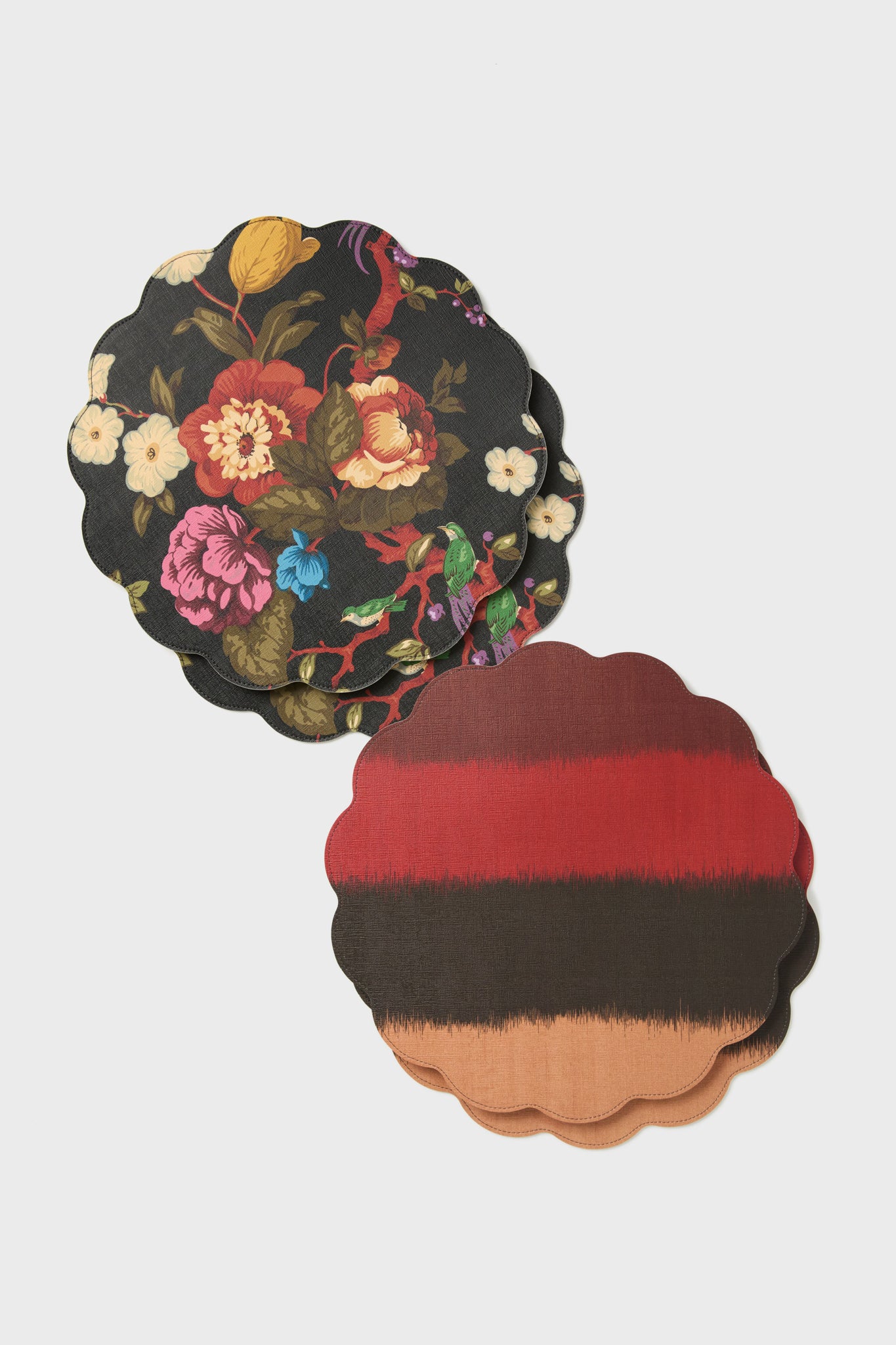 Baroque Floral Reversible Wipeable Placemats Set of 4-Get Girly