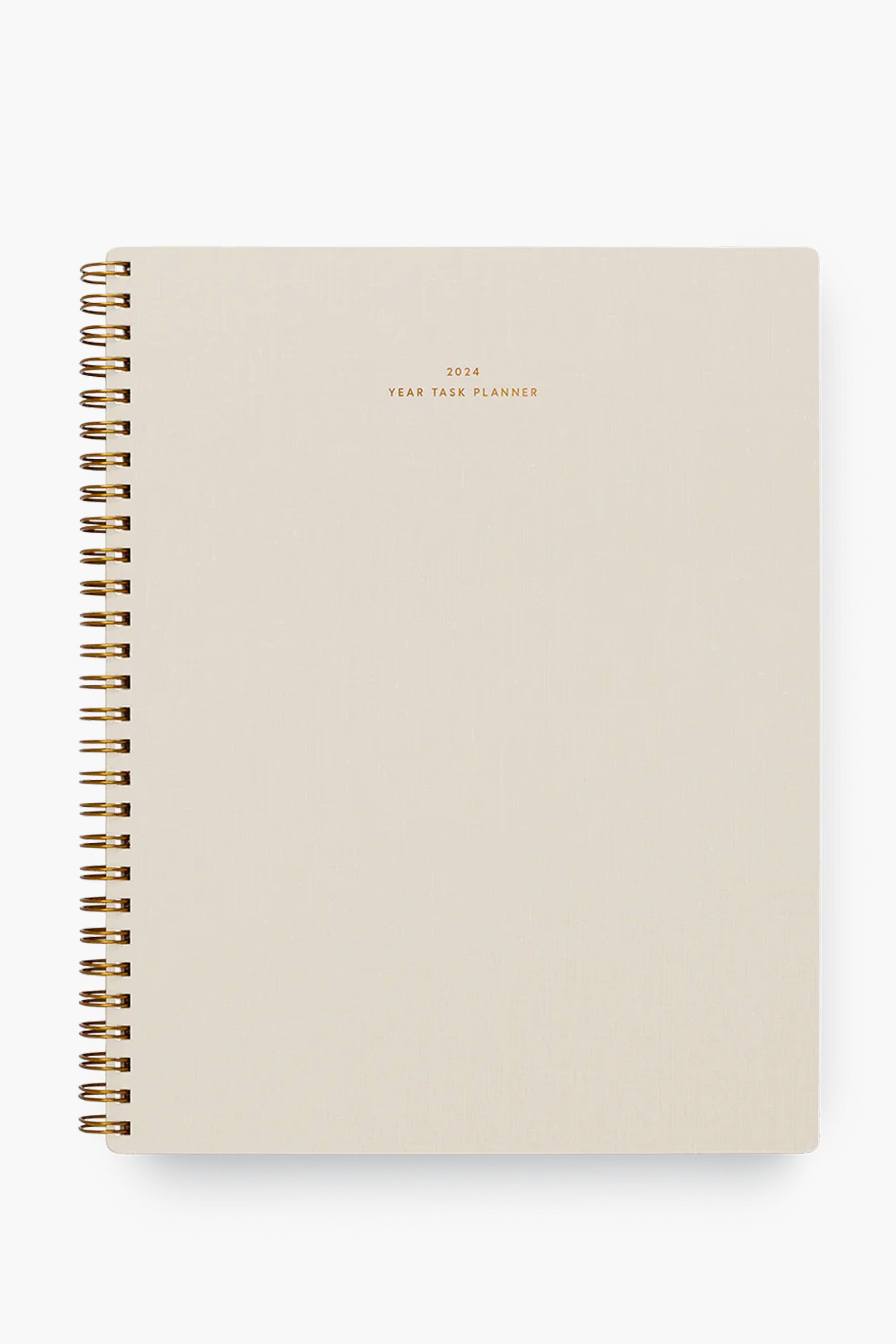 2024 Natural Linen Yearly Task Planner-Get Girly