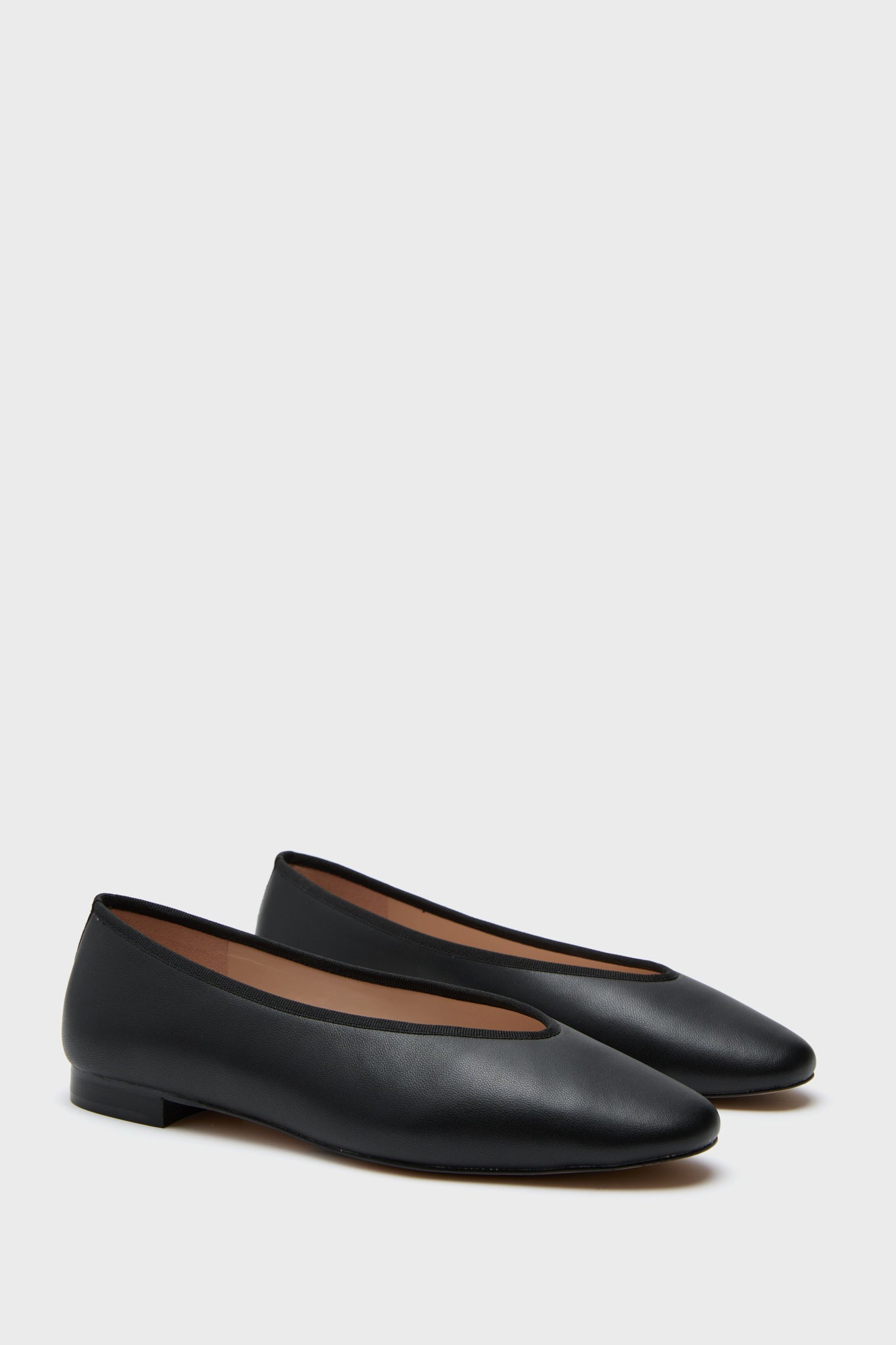 Black Leather Nina Flats-Get Girly