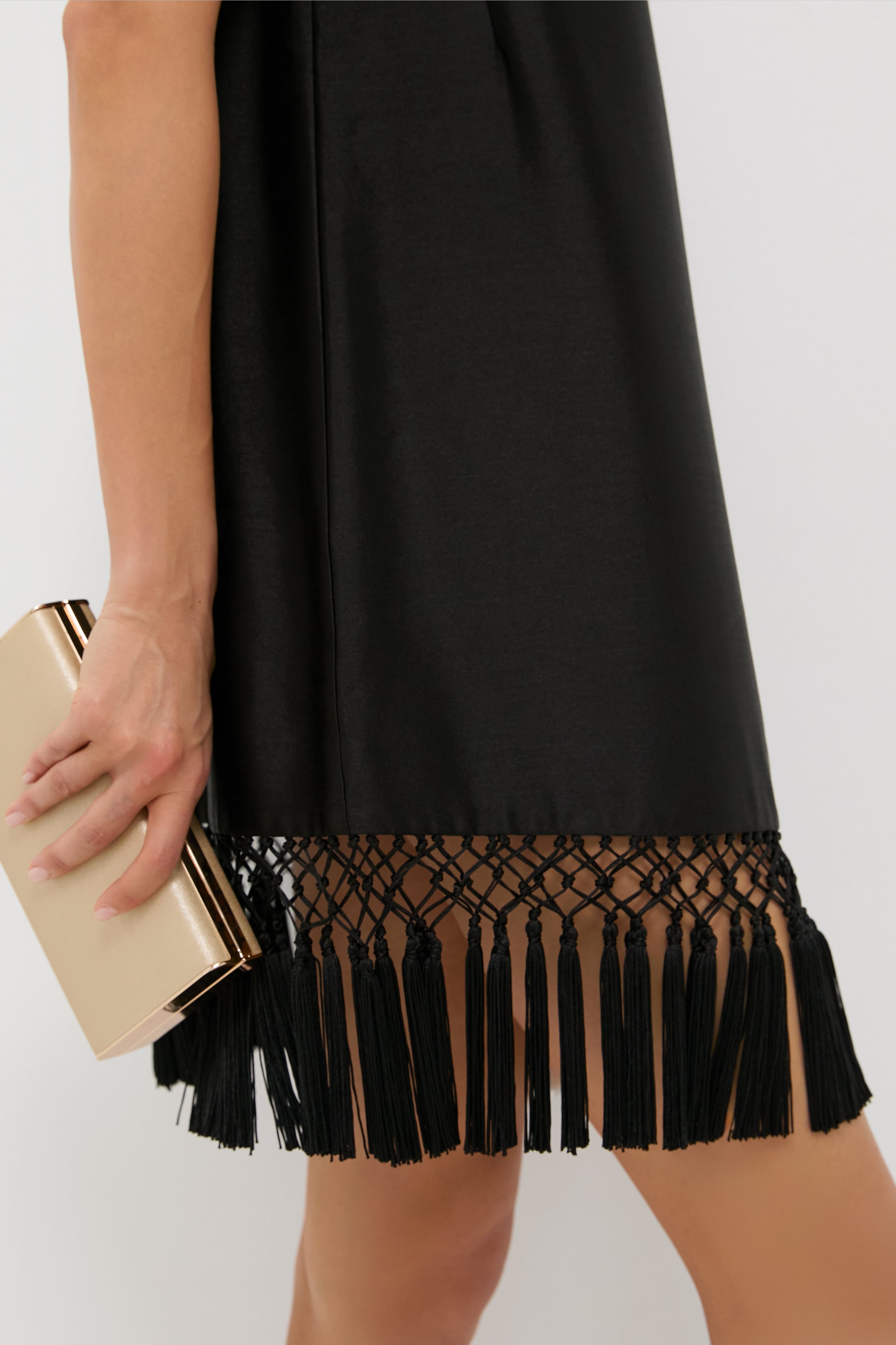 Black Dupioni Tassel Downing Dress-Get Girly