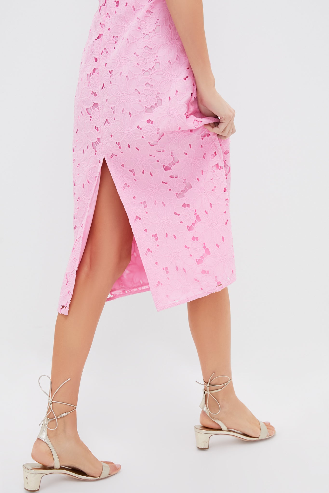 Carnation Eyelet Evelyn Midi Dress-Get Girly