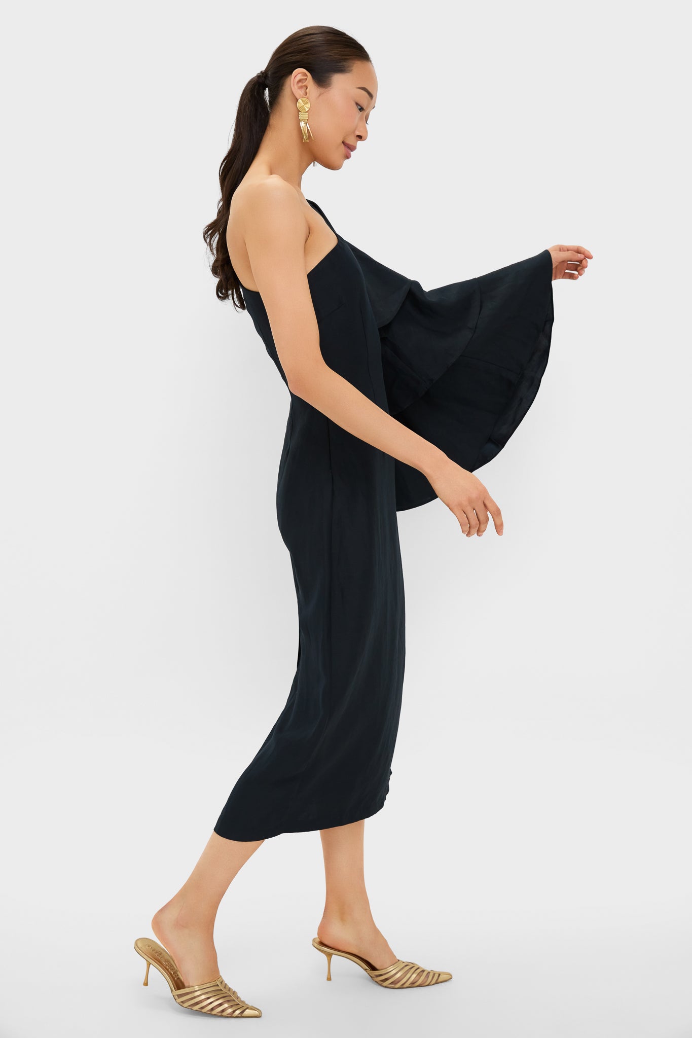 Black Bidi Bidi Bom Bom Tea Length Dress-Get Girly