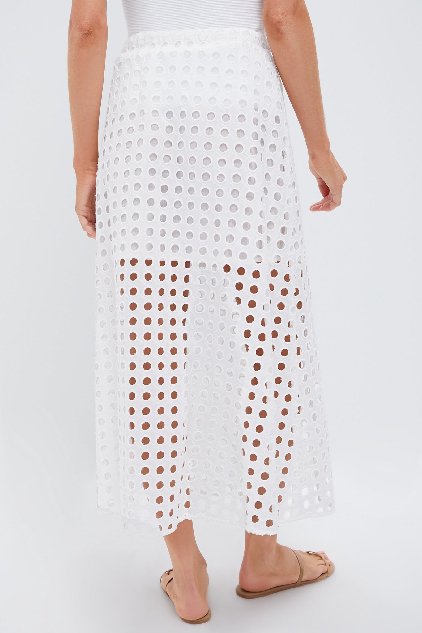 White Cotton Eyelet Eve Skirt-Get Girly