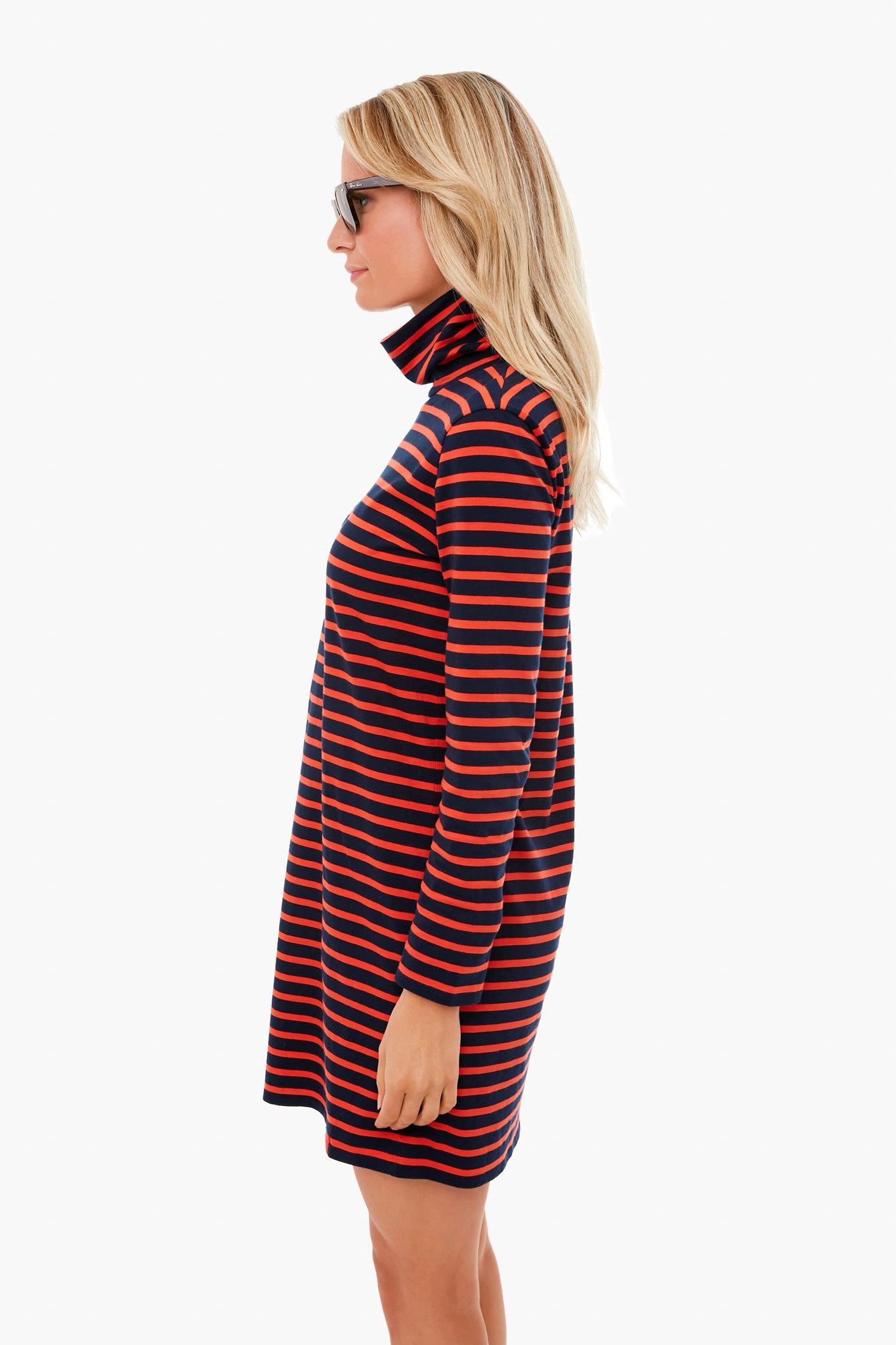 The Poppy Striped Turtleneck Dress-Get Girly