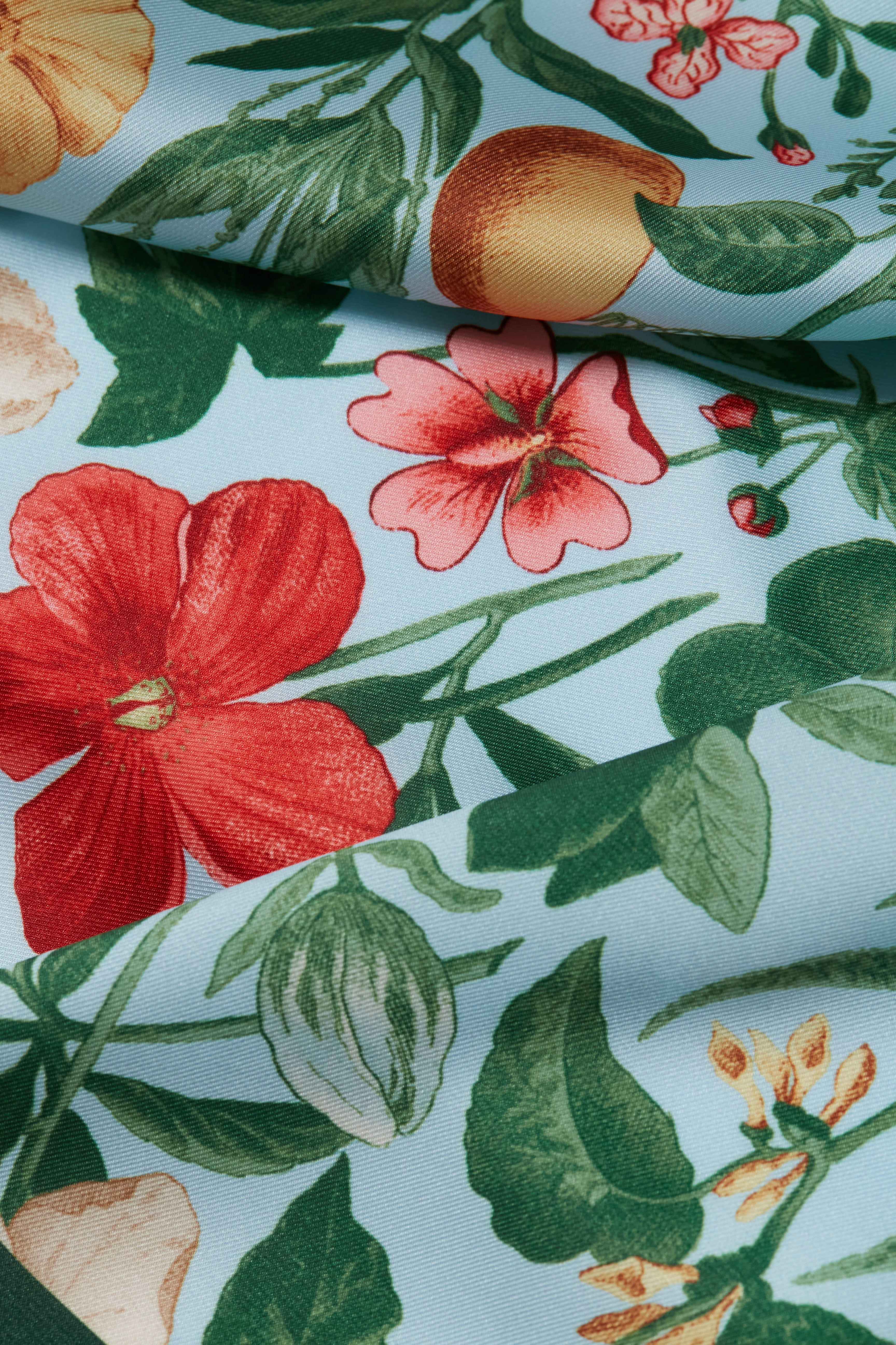 Blue Blooming Botanical Scarf-Get Girly