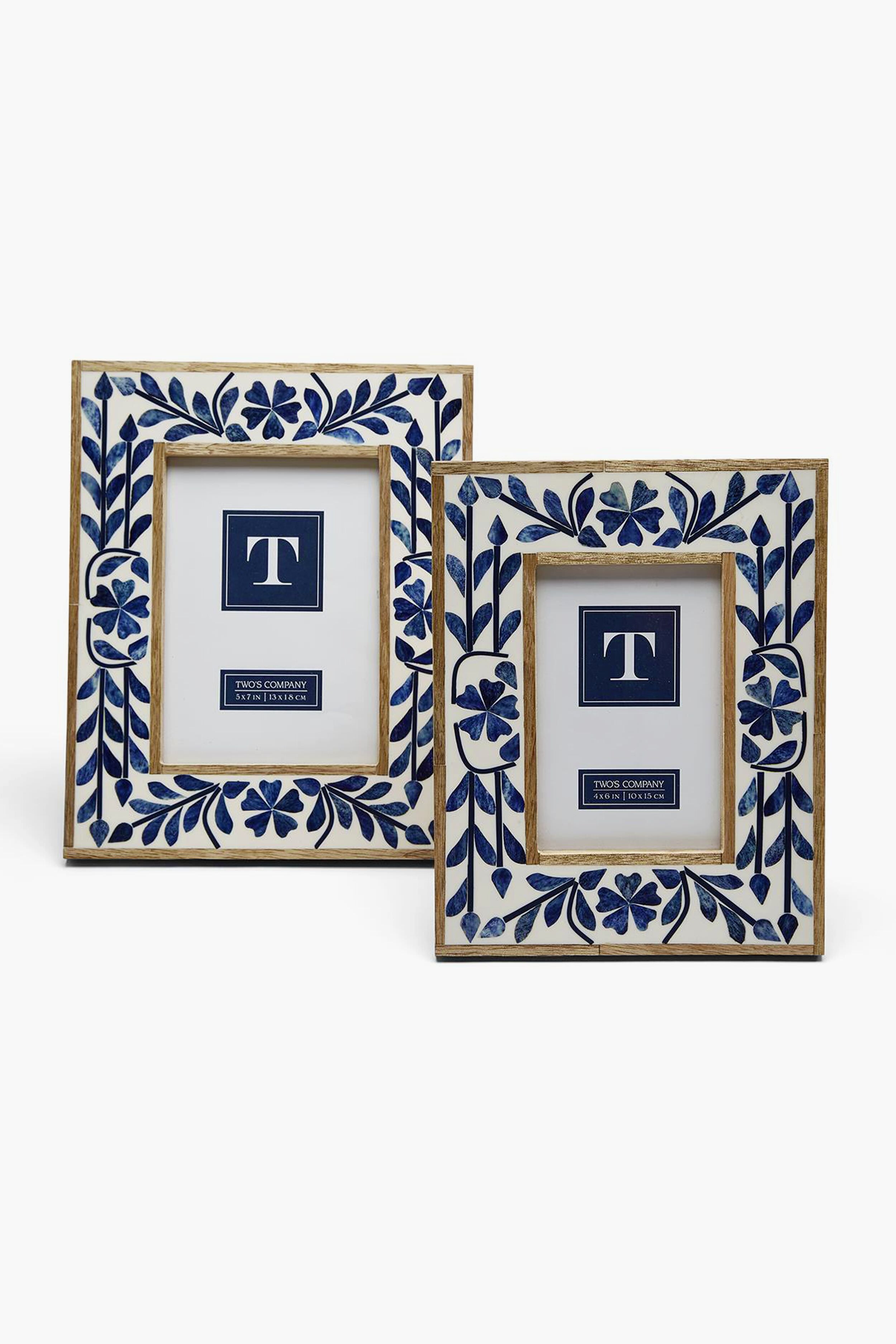 5x7 Blue Belle Bone Inlay Photo Frame-Get Girly