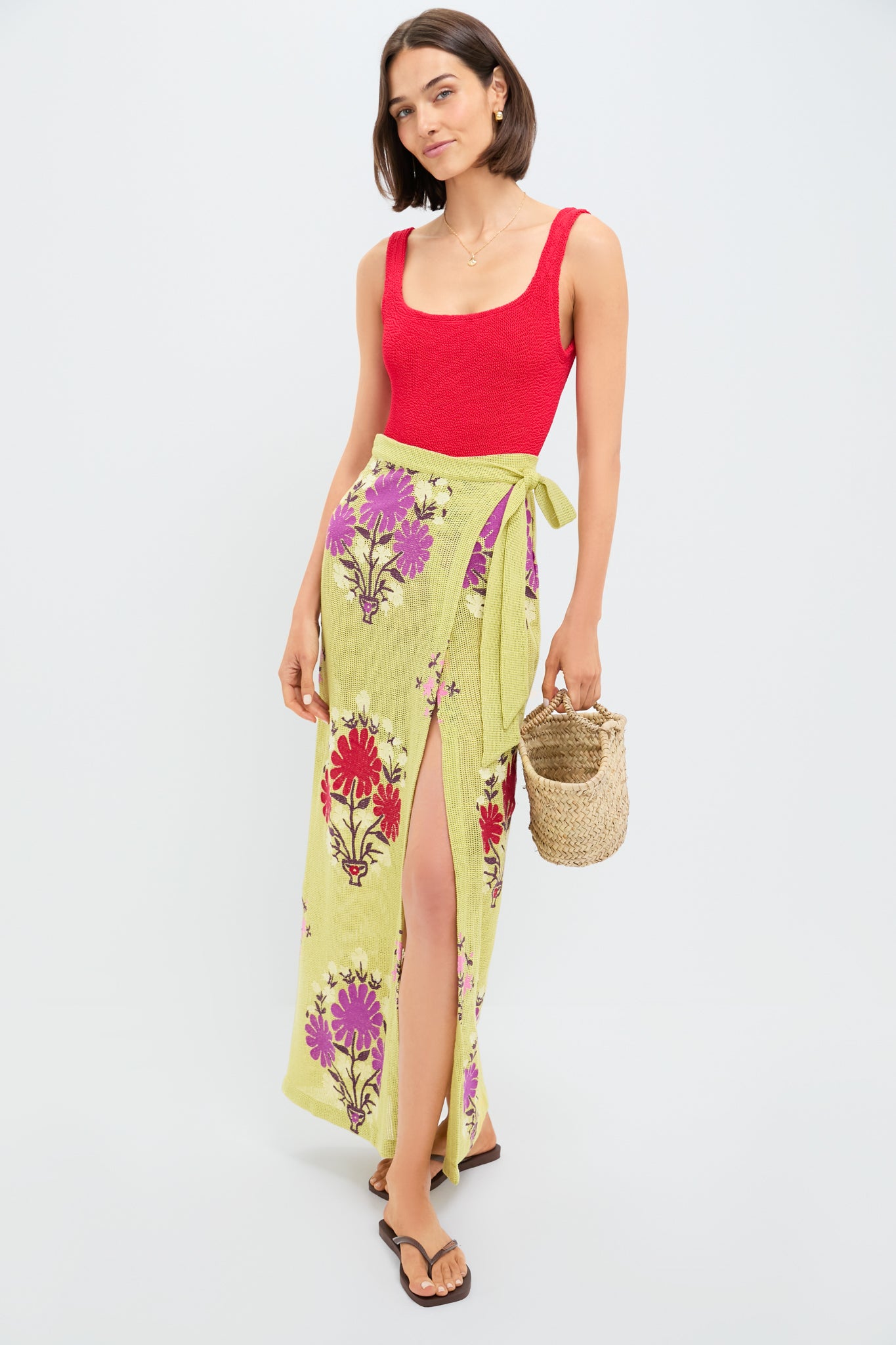 Chartreuse Eden Wrap Skirt-Get Girly
