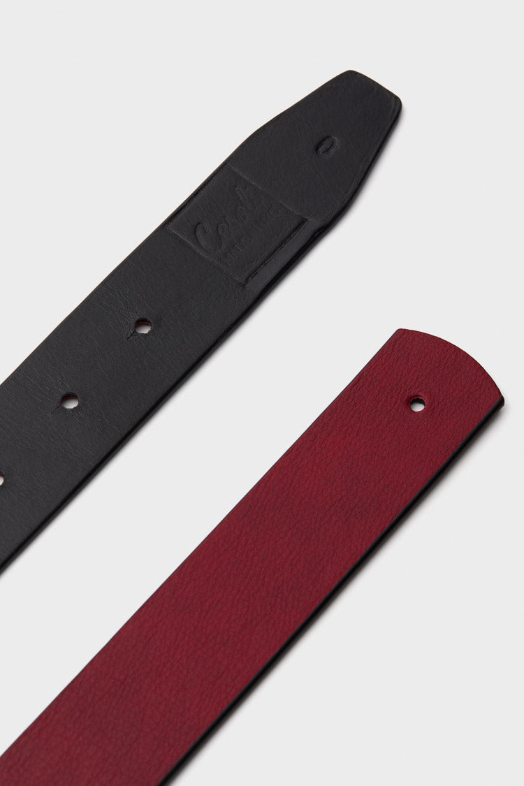 Lipstick Red and Mascara Reversible Leather Belt-Get Girly