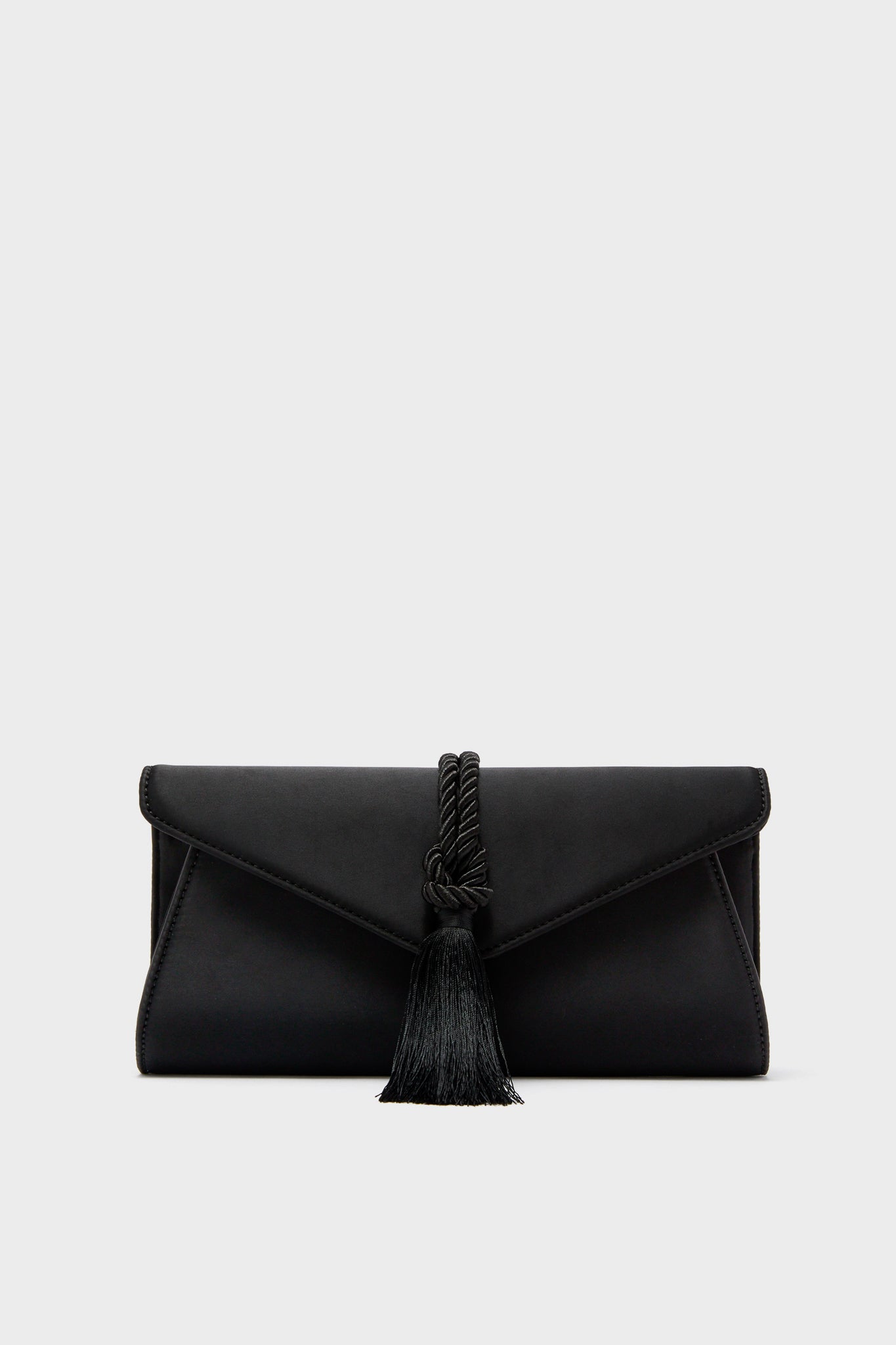 Black Satin Gabrielle Clutch-Get Girly