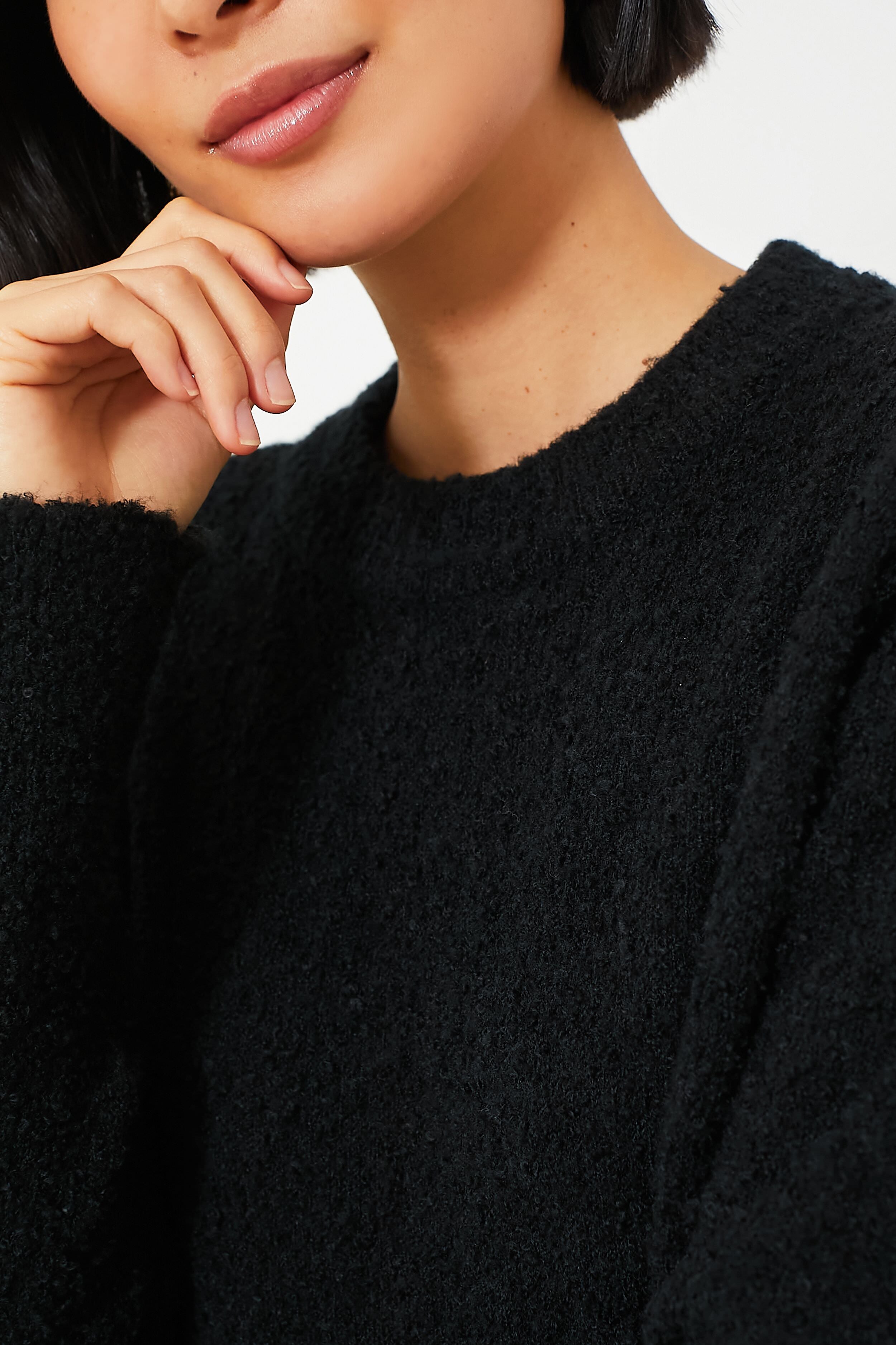 Black Boucle Knit Nelle Dress-Get Girly