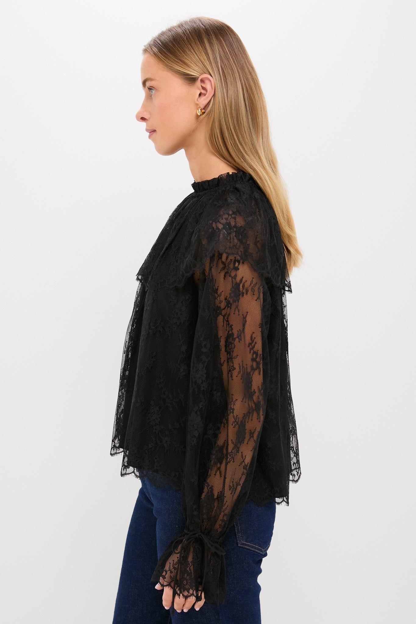 Black Casandra Lace Blouse-Get Girly