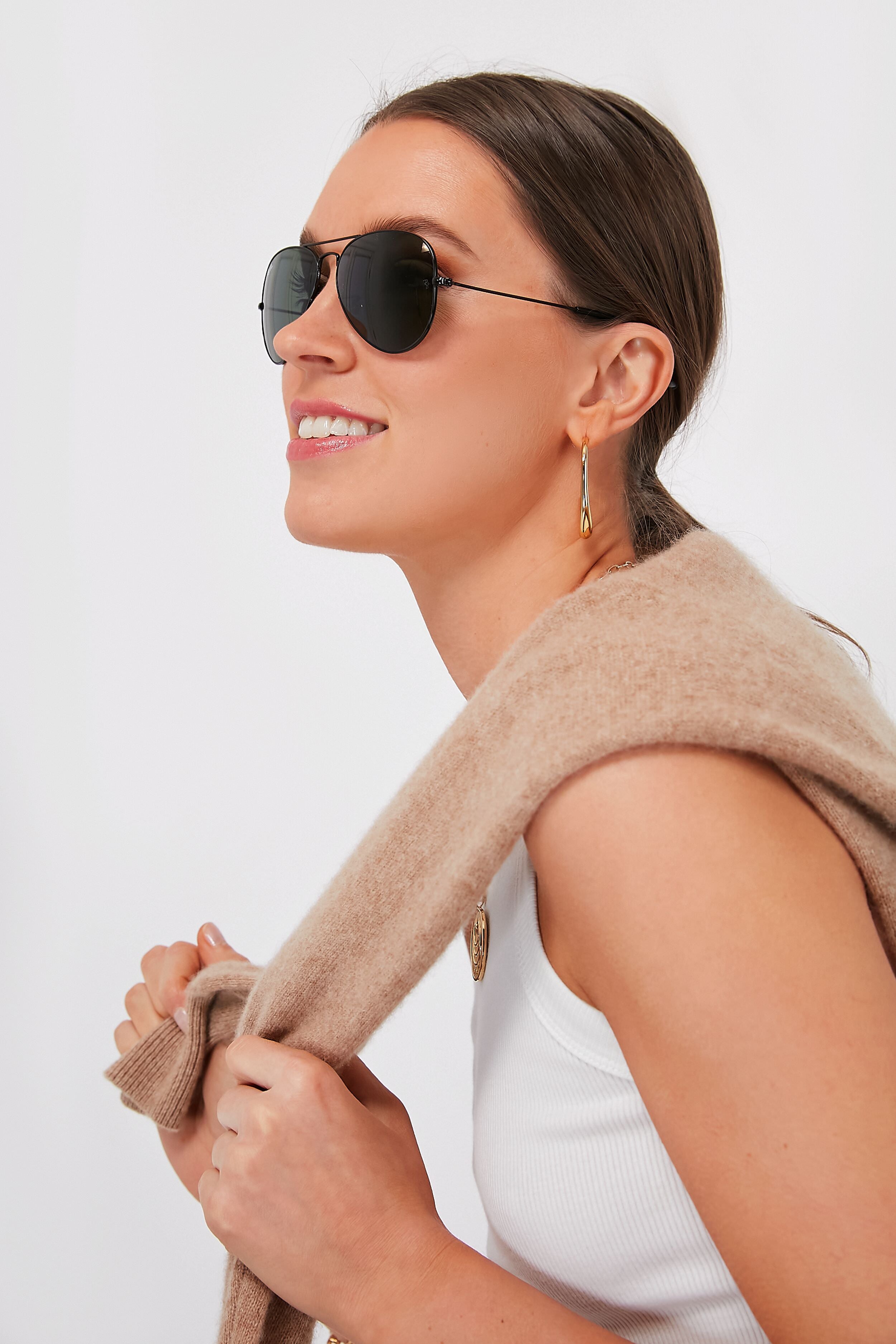 Black Classic Aviator Sunglasses-Get Girly