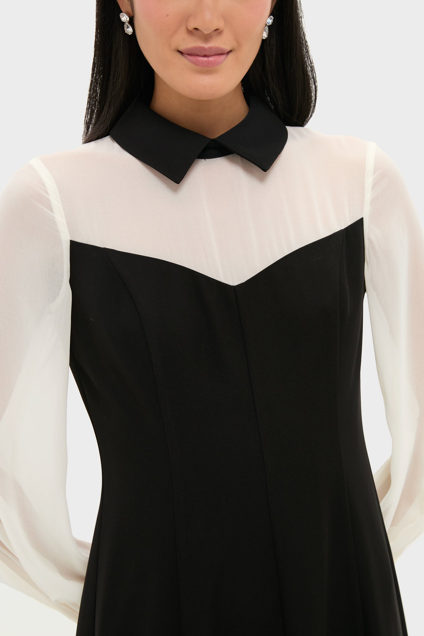 Black and Ivory Riva Tuxedo Dress-Get Girly