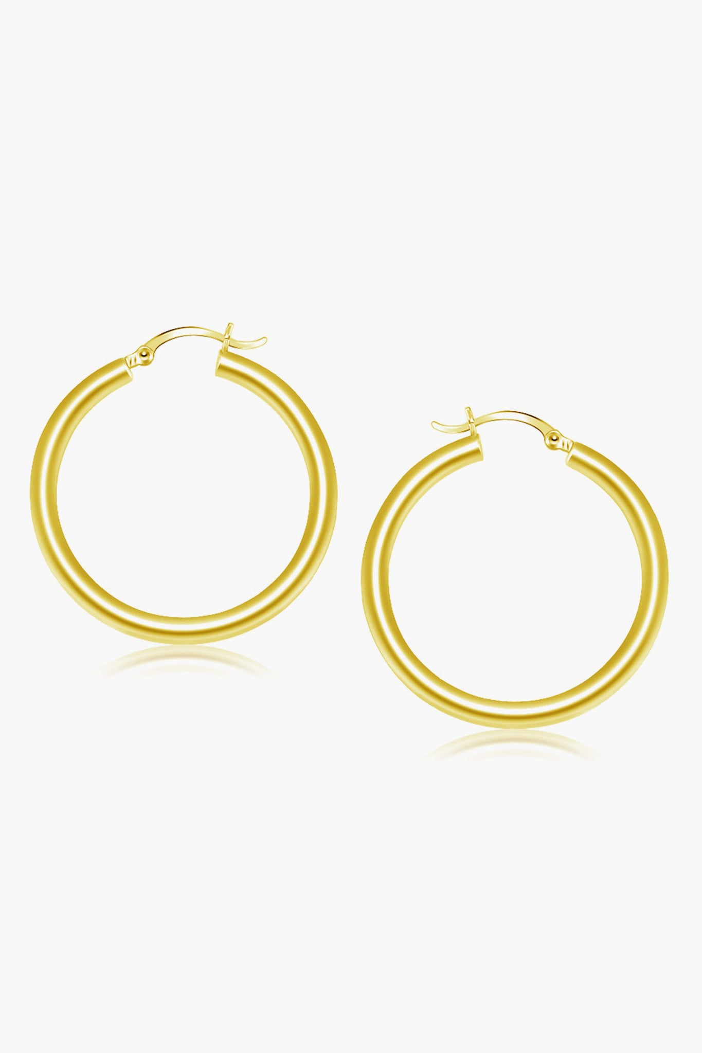 14k Gold Classic 40mm Hoop Earrings-Get Girly