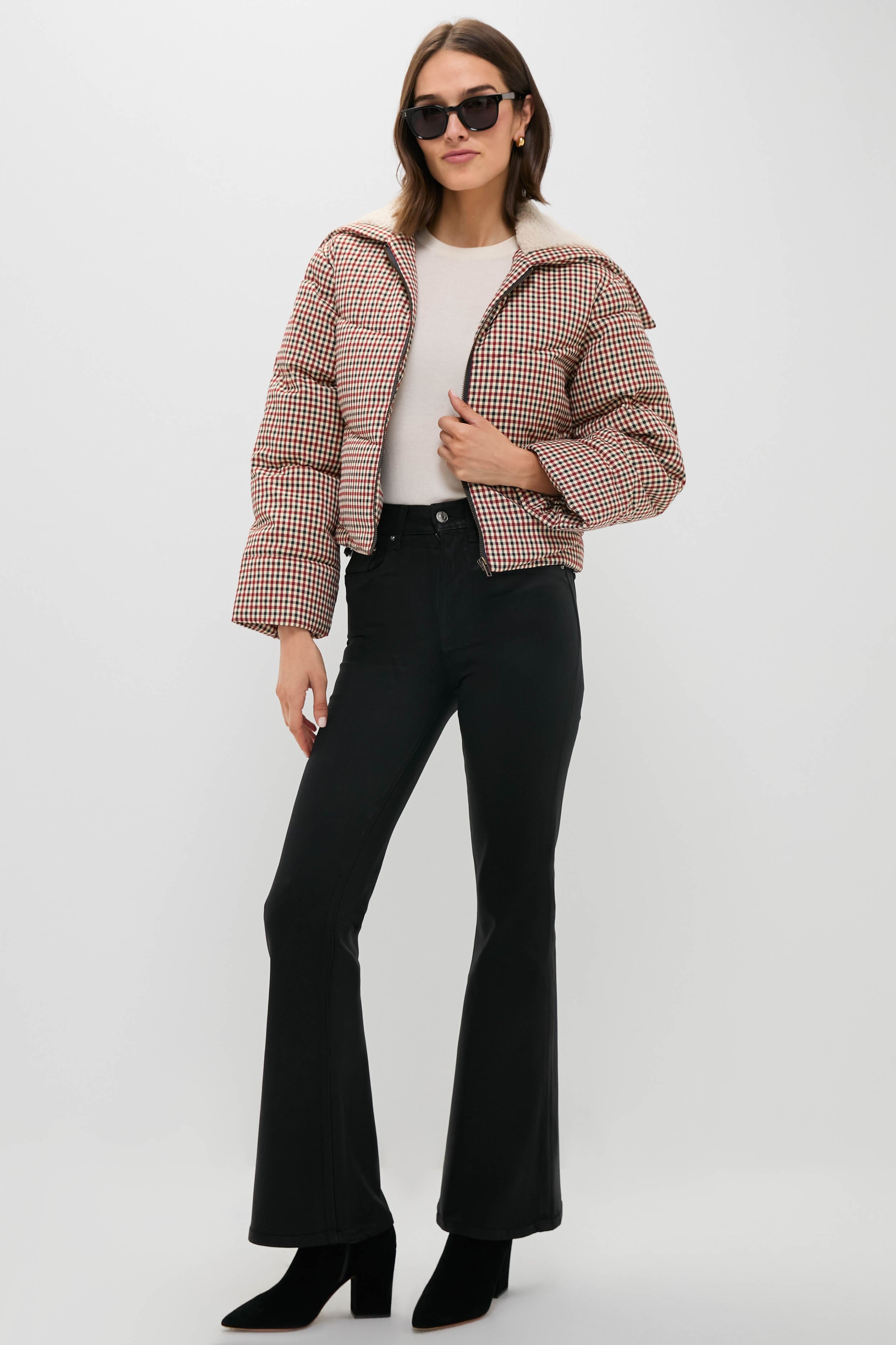 Black Coated High Rise Gigi Skinny Flare-Get Girly