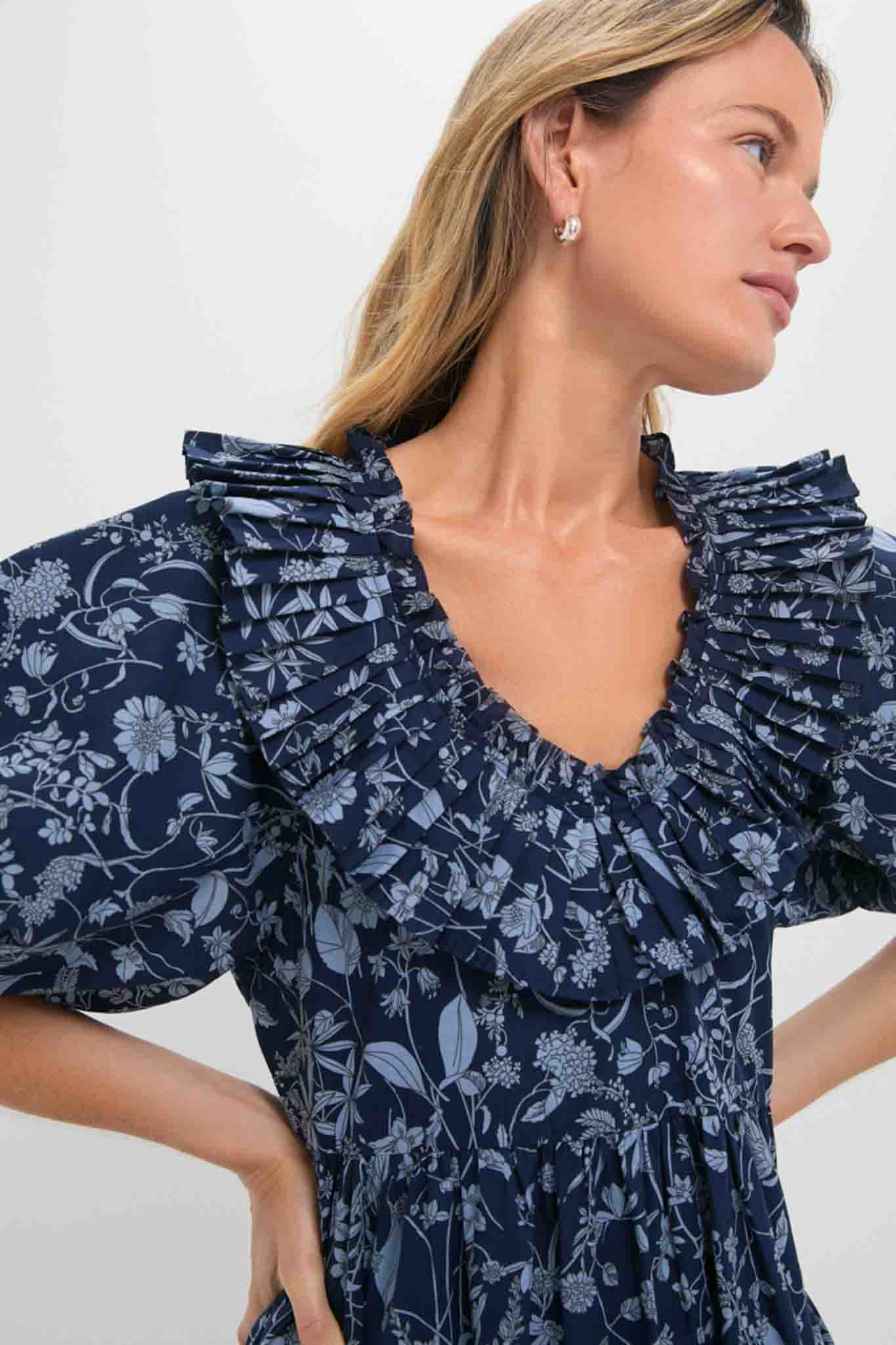 Blue Floral Samson Mini Dress-Get Girly