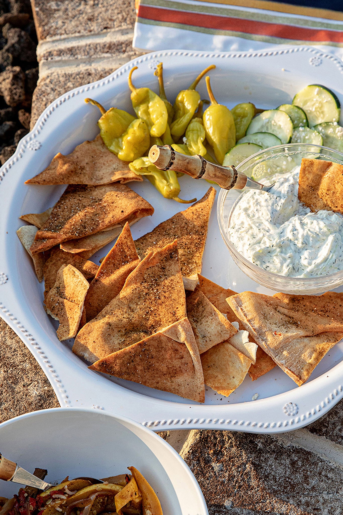 Whitewash Berry & Thread Melamine 17" Round Platter-Get Girly