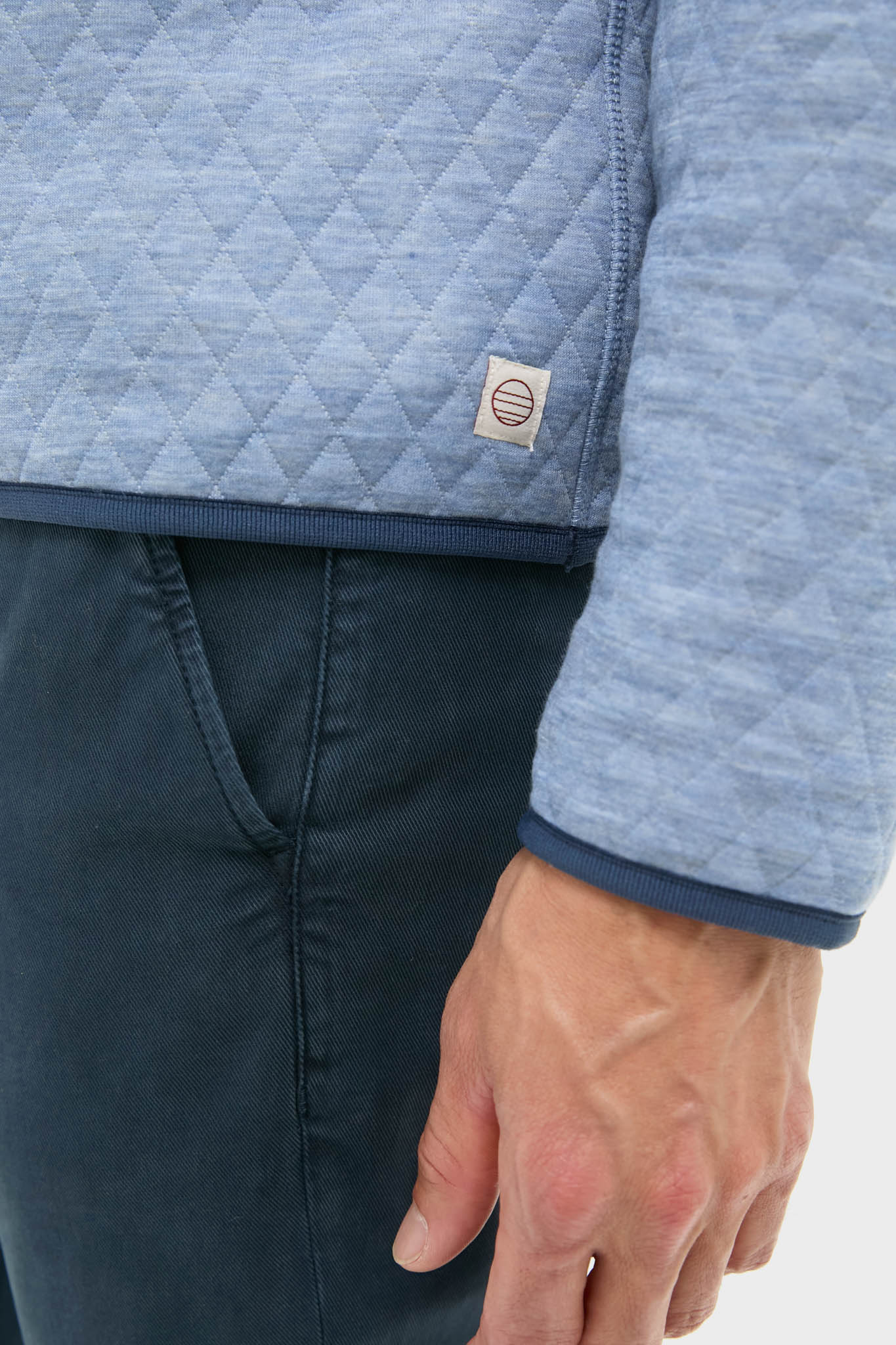 Mid Blue Light Grey Corbet Reversible Pullover-Get Girly